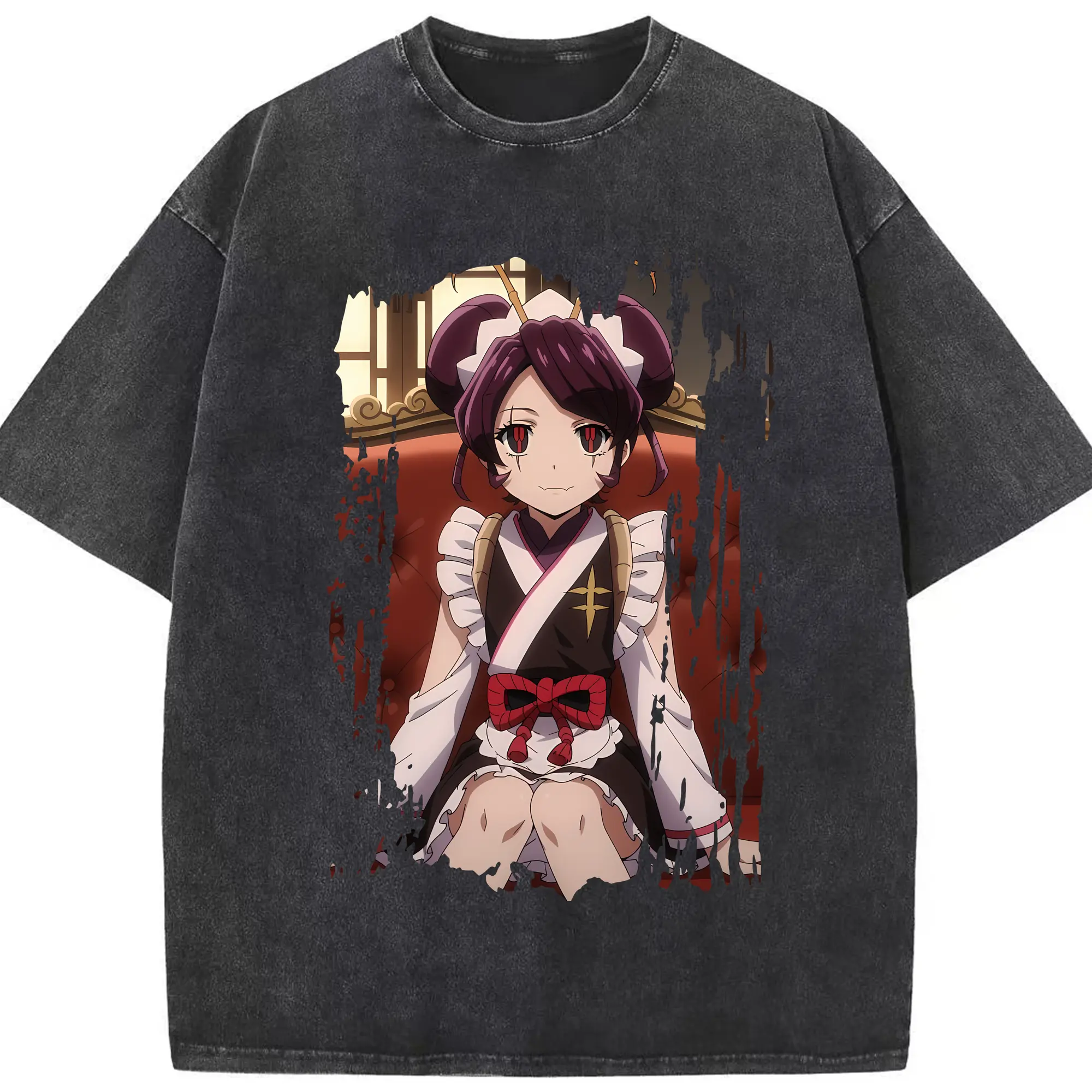 オーバーロード グッズ エントマ・ヴァシリッサ・ゼータ - 綿100％ ヴィンテージ風 半袖Tシャツ ・ フロントプリント ・ 柔らか肌触り ・ 通気性 快適 ・ スポーツ カジュアル 外出用