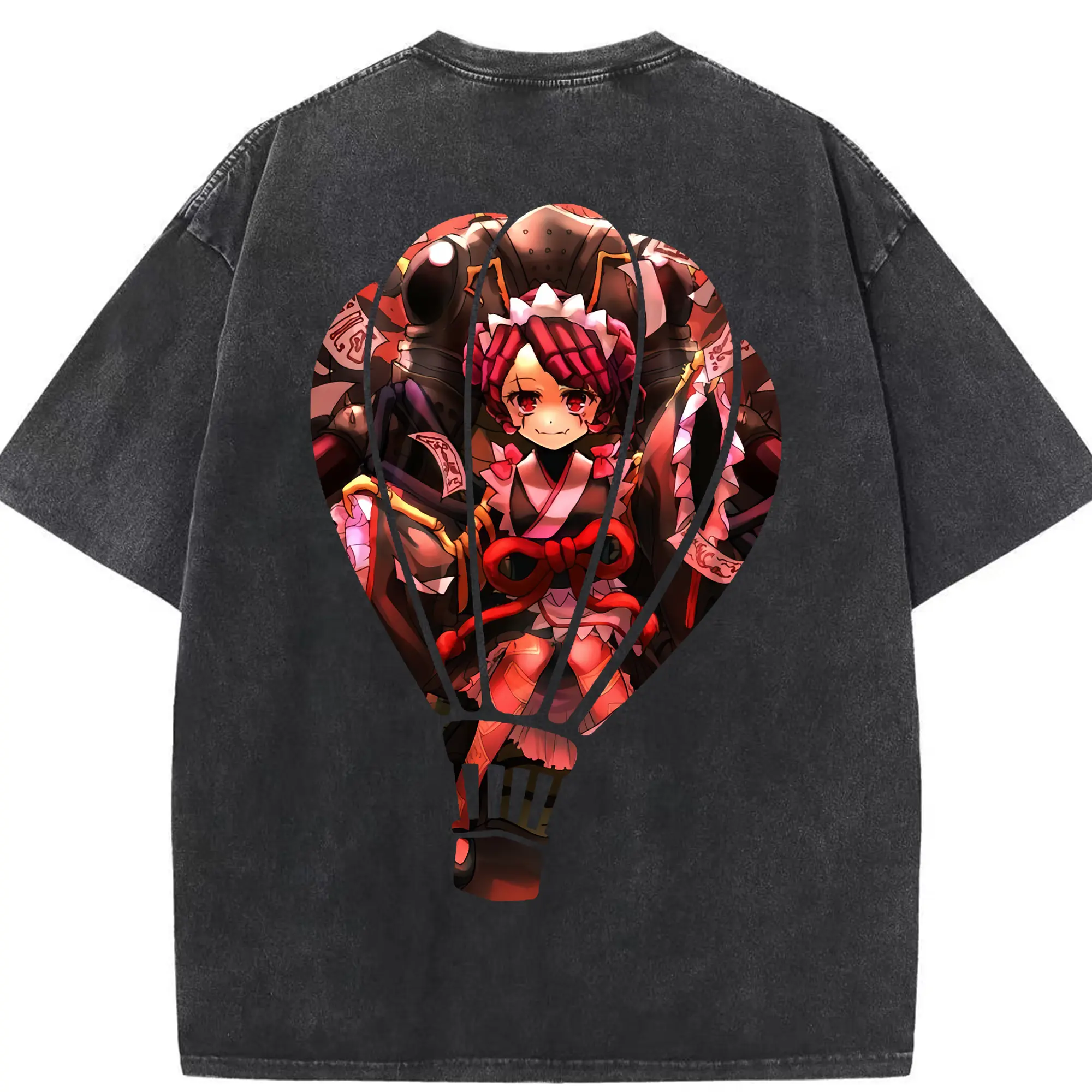 オーバーロード グッズ エントマ・ヴァシリッサ・ゼータ - 綿100％ ヴィンテージ風 半袖Tシャツ ・ 背面プリント ・ 柔らか肌触り ・ 通気性 快適 ・ スポーツ カジュアル 外出用