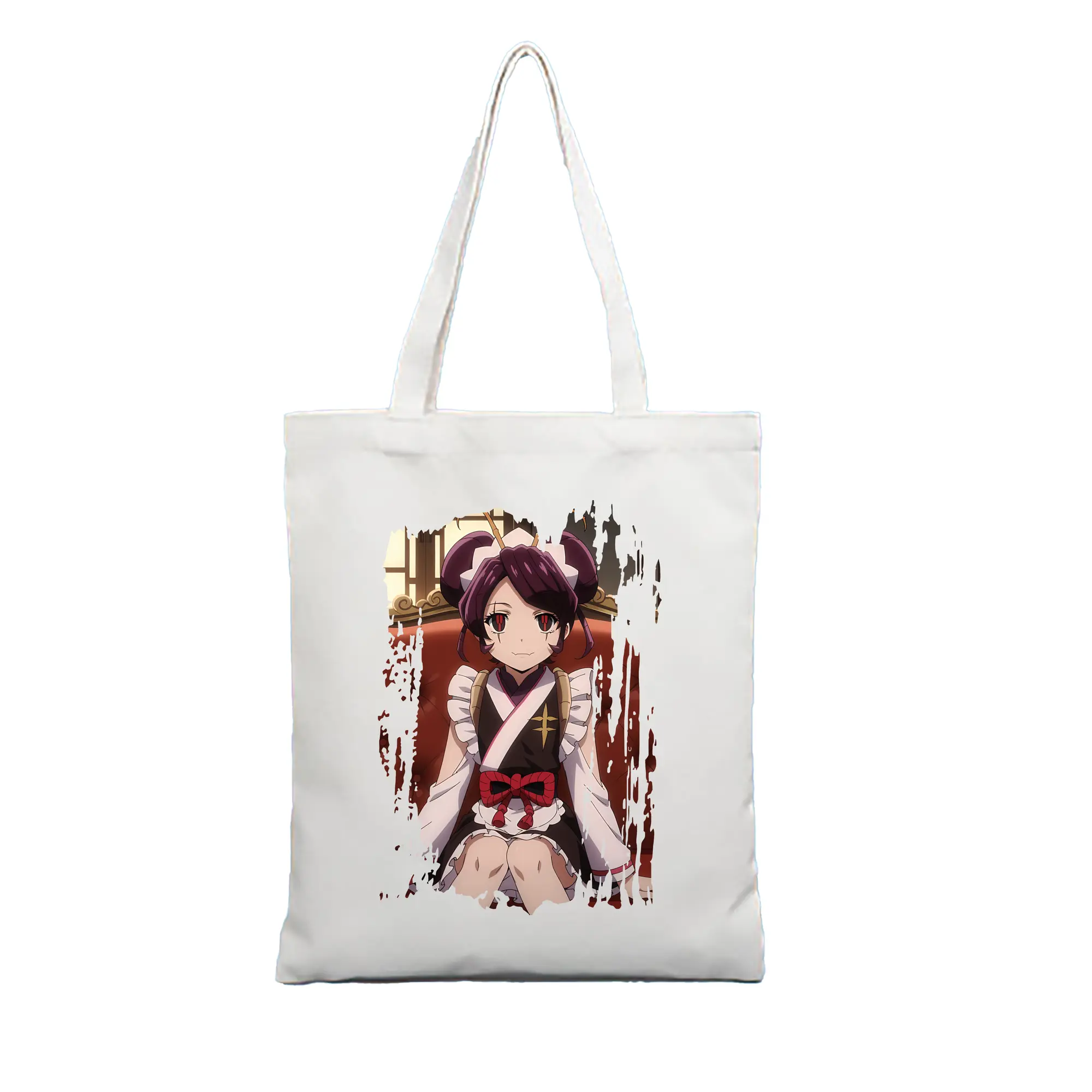 オーバーロード グッズ エントマ・ヴァシリッサ・ゼータ - 縦型キャンバス手提げバッグ（トートバッグ） ・ キャンバス素材 ・ ショッピング用 ・ 軽量 丈夫 お手入れ簡単