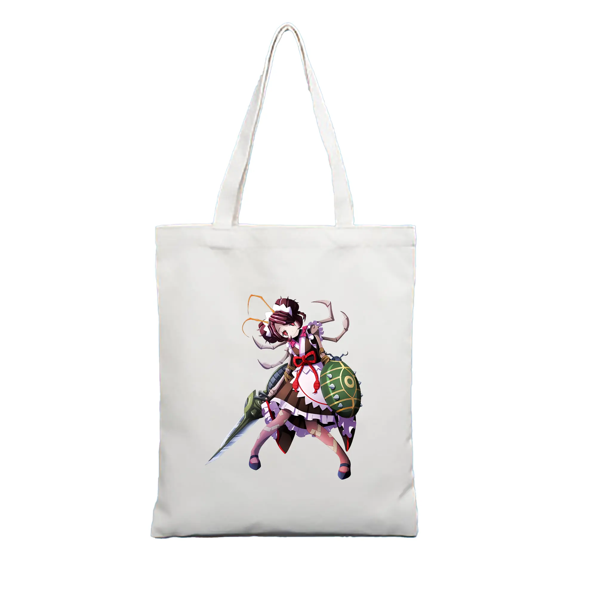 オーバーロード グッズ エントマ・ヴァシリッサ・ゼータ - 縦型キャンバス手提げバッグ（トートバッグ） ・ キャンバス素材 ・ ショッピング用 ・ 軽量 丈夫 お手入れ簡単