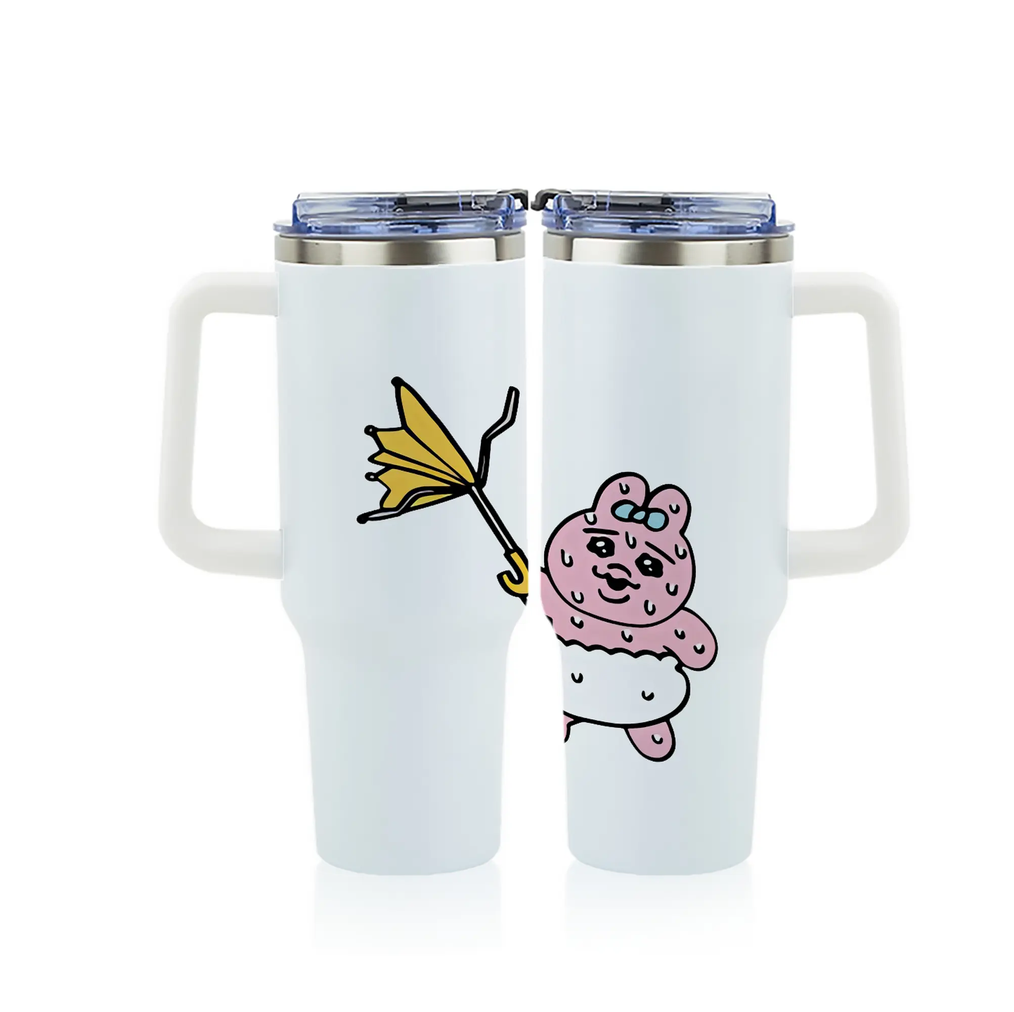 おぱんちゅうさぎ グッズ おぱんちゅうさぎ - 1200mL フルプリント車用タンブラー ・ 304ステンレス 内側 ・ 201ステンレス 外側 ・ 保温 保冷 ・ 通勤 ドライブ アウトドア用