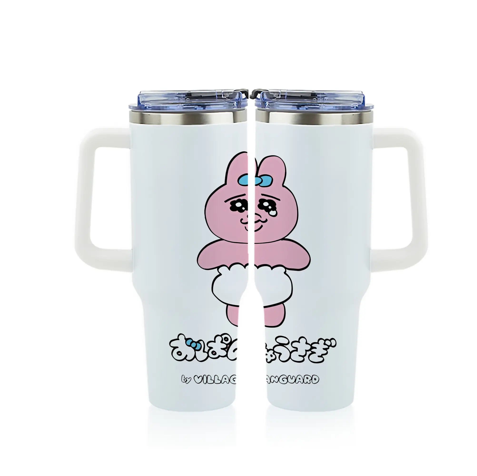 おぱんちゅうさぎ グッズ おぱんちゅうさぎ - 1200mL フルプリント車用タンブラー ・ 304ステンレス 内側 ・ 201ステンレス 外側 ・ 保温 保冷 ・ 通勤 ドライブ アウトドア用