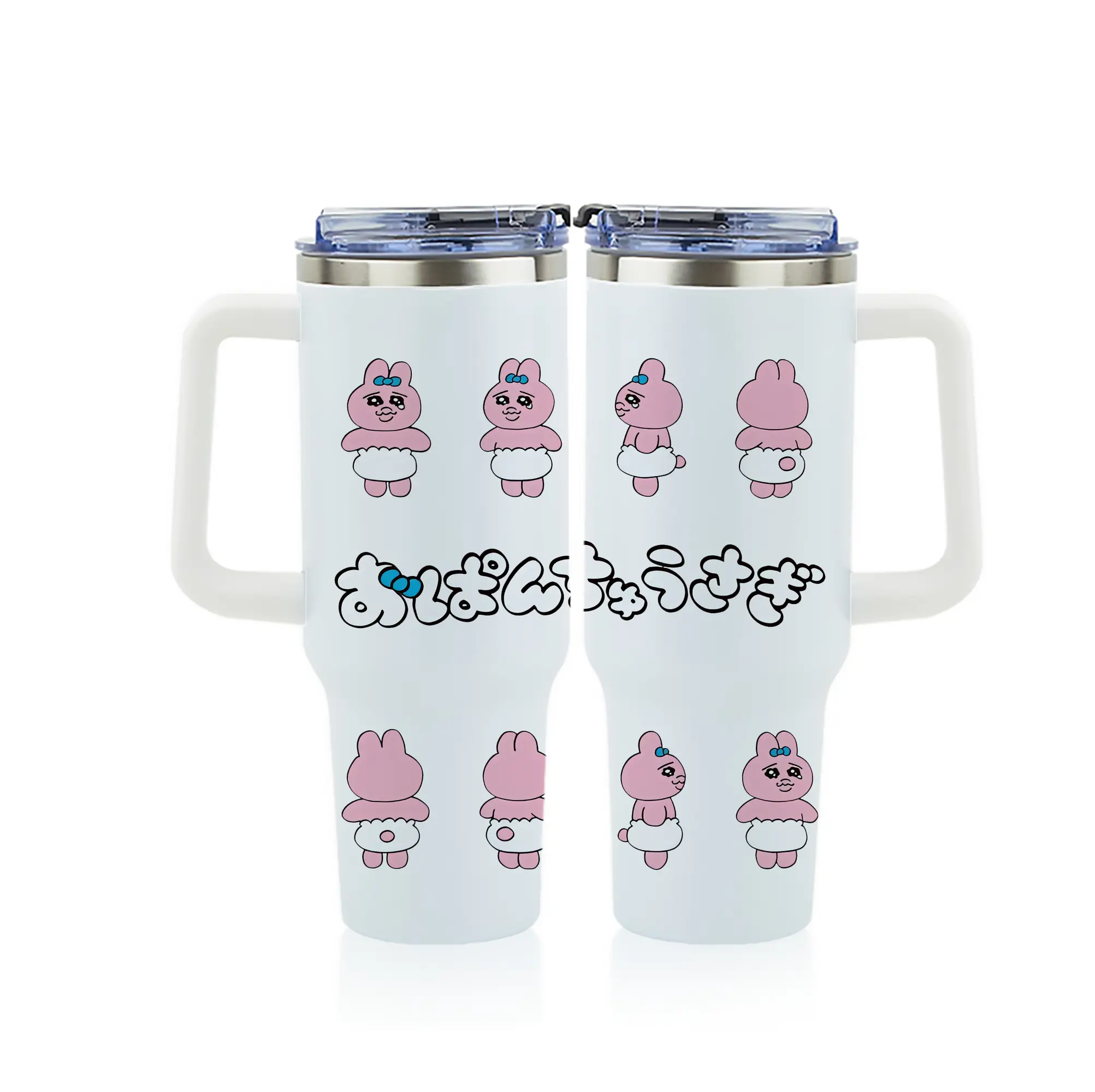 おぱんちゅうさぎ グッズ おぱんちゅうさぎ - 1200mL フルプリント車用タンブラー ・ 304ステンレス 内側 ・ 201ステンレス 外側 ・ 保温 保冷 ・ 通勤 ドライブ アウトドア用