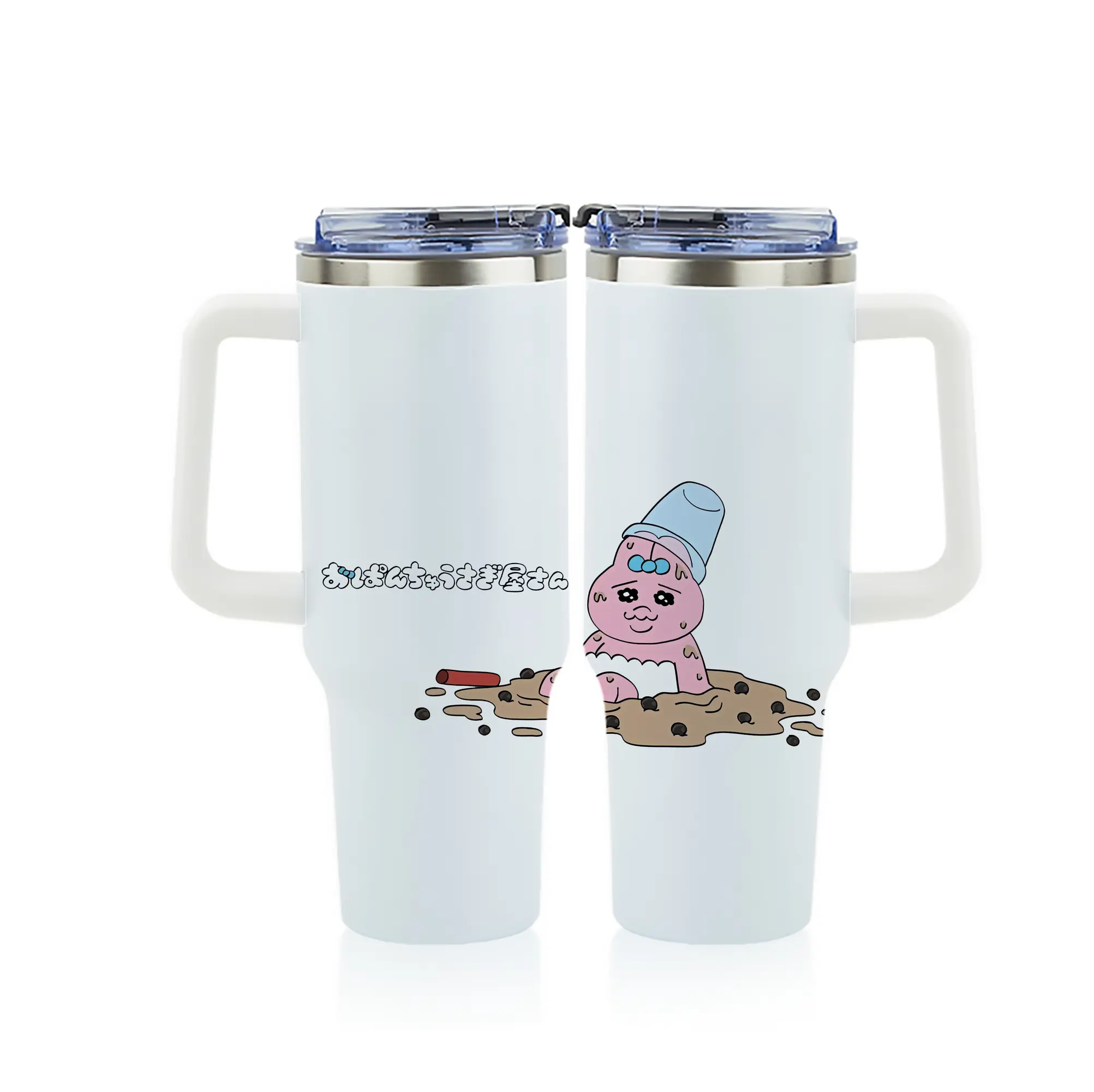 おぱんちゅうさぎ グッズ おぱんちゅうさぎ - 1200mL フルプリント車用タンブラー ・ 304ステンレス 内側 ・ 201ステンレス 外側 ・ 保温 保冷 ・ 通勤 ドライブ アウトドア用
