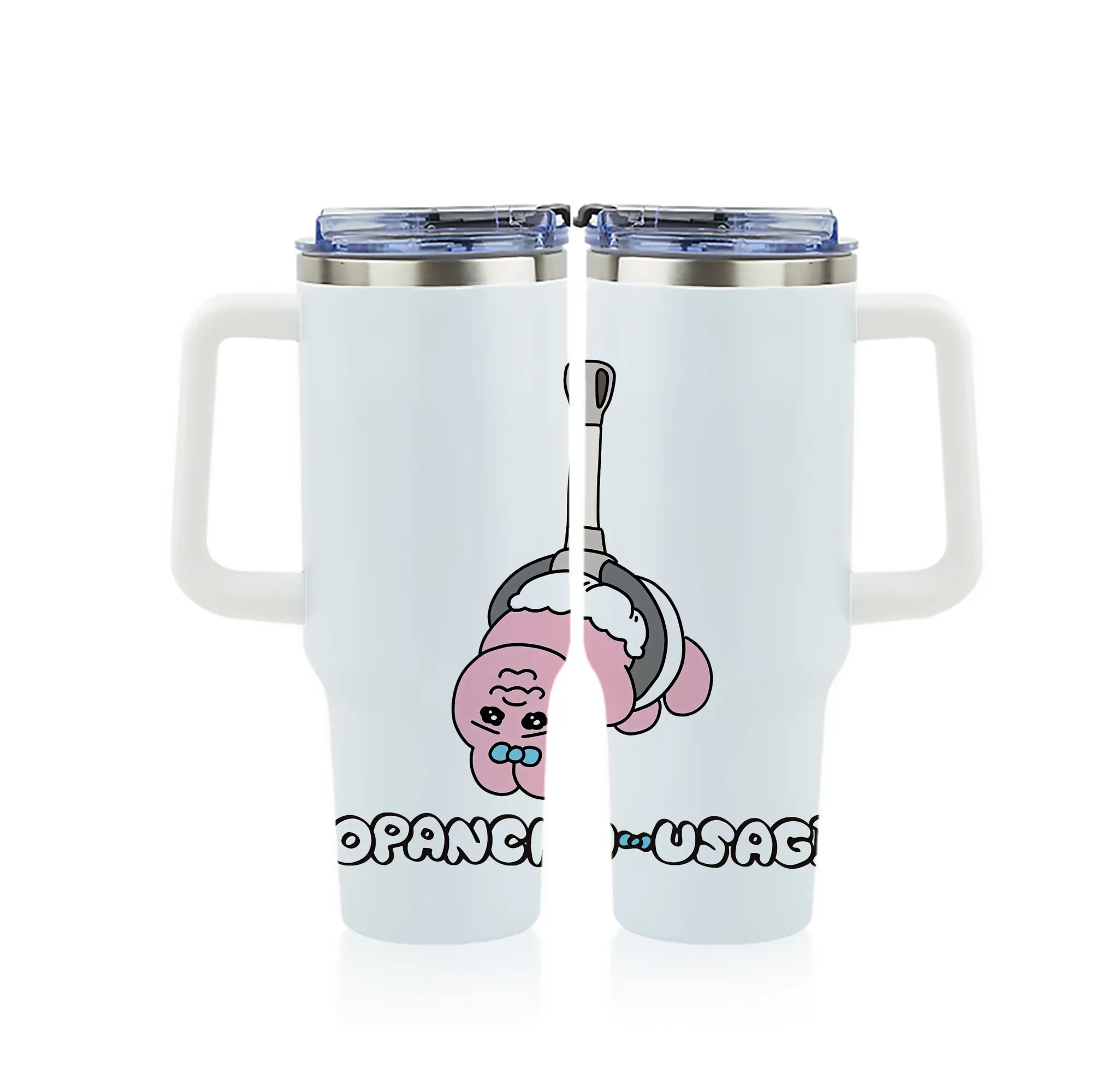 おぱんちゅうさぎ グッズ おぱんちゅうさぎ - 1200mL フルプリント車用タンブラー ・ 304ステンレス 内側 ・ 201ステンレス 外側 ・ 保温 保冷 ・ 通勤 ドライブ アウトドア用