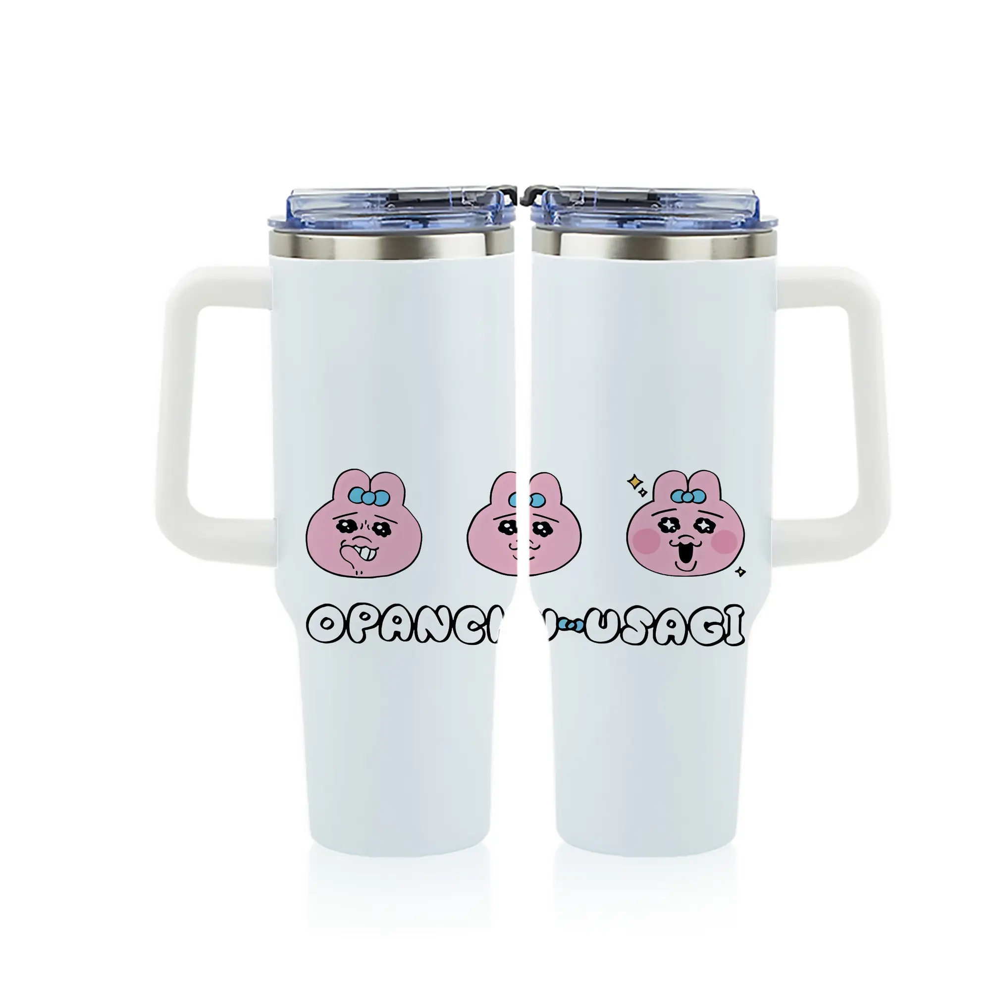 おぱんちゅうさぎ グッズ おぱんちゅうさぎ - 1200mL フルプリント車用タンブラー ・ 304ステンレス 内側 ・ 201ステンレス 外側 ・ 保温 保冷 ・ 通勤 ドライブ アウトドア用