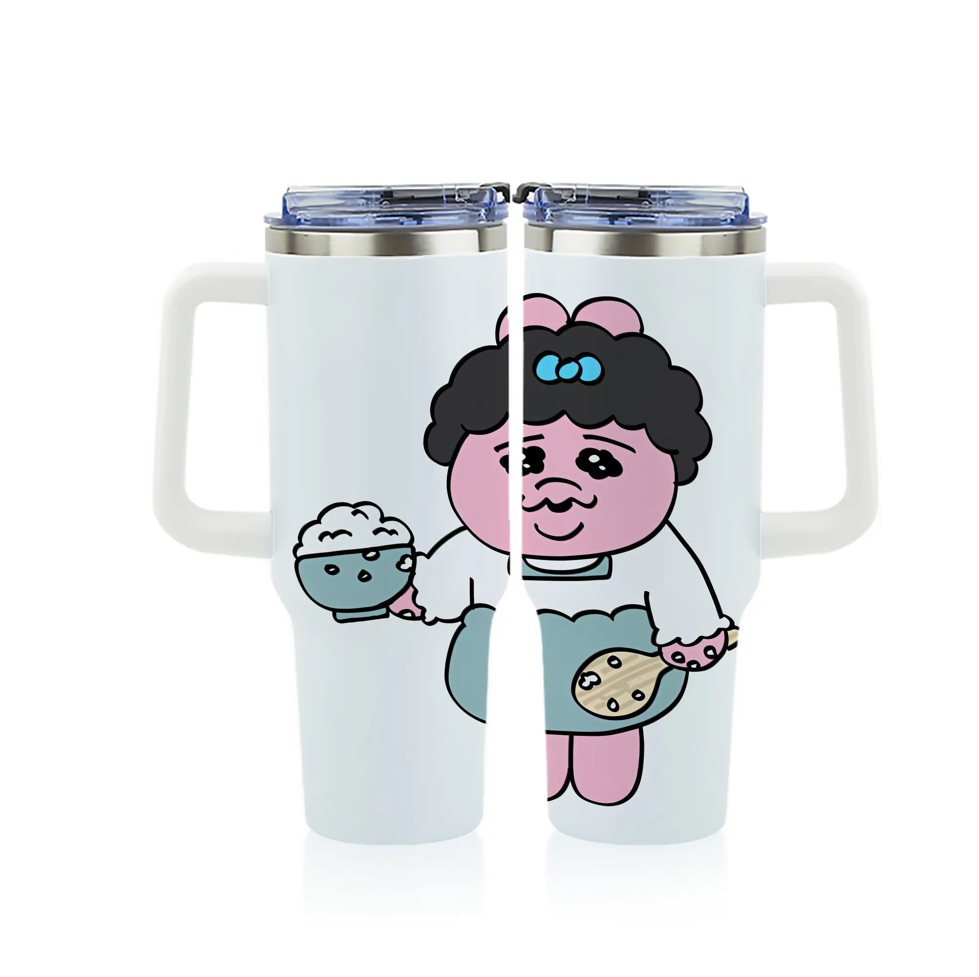 おぱんちゅうさぎ グッズ おぱんちゅうさぎ - 1200mL フルプリント車用タンブラー ・ 304ステンレス 内側 ・ 201ステンレス 外側 ・ 保温 保冷 ・ 通勤 ドライブ アウトドア用