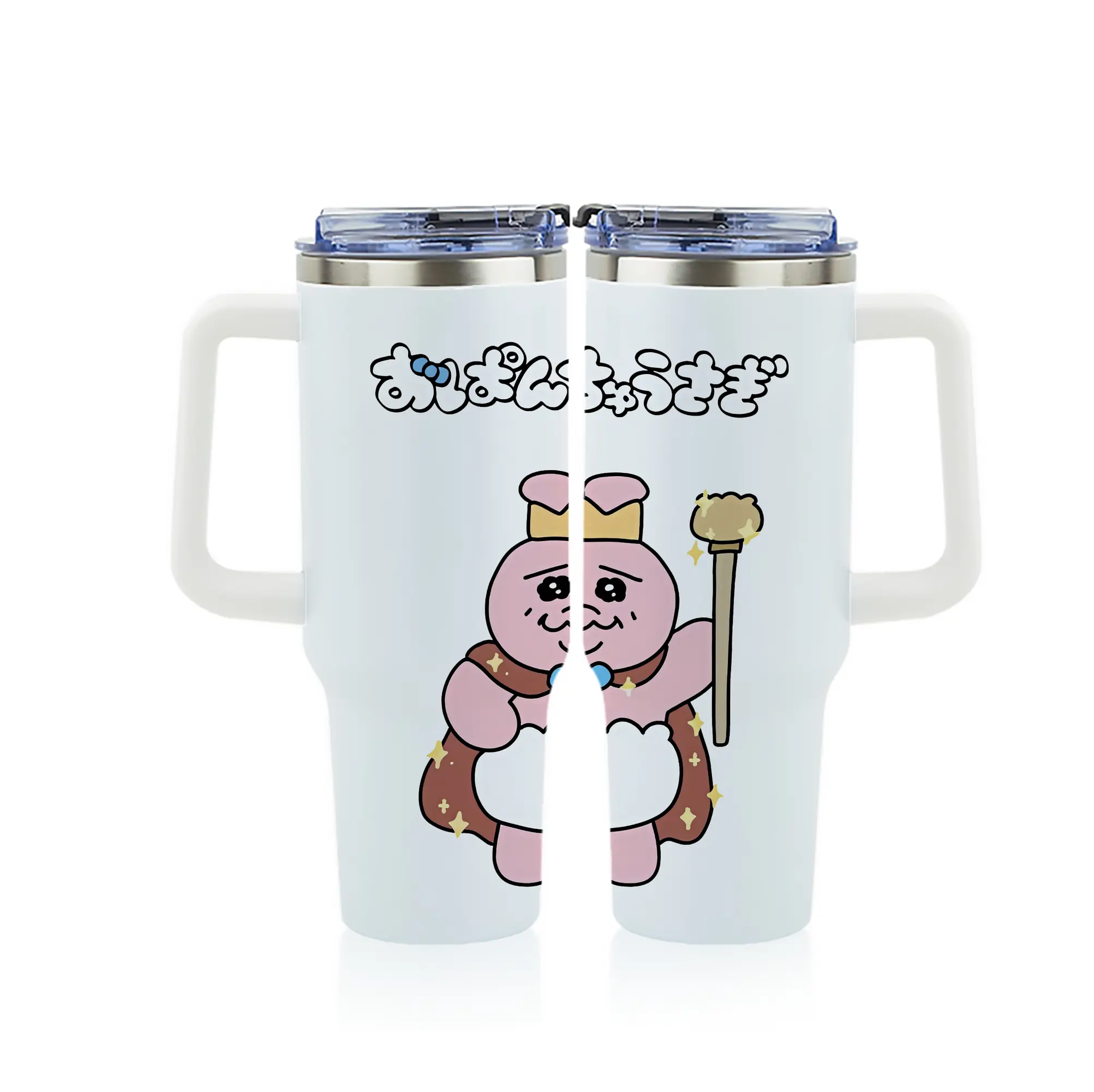 おぱんちゅうさぎ グッズ おぱんちゅうさぎ - 1200mL フルプリント車用タンブラー ・ 304ステンレス 内側 ・ 201ステンレス 外側 ・ 保温 保冷 ・ 通勤 ドライブ アウトドア用