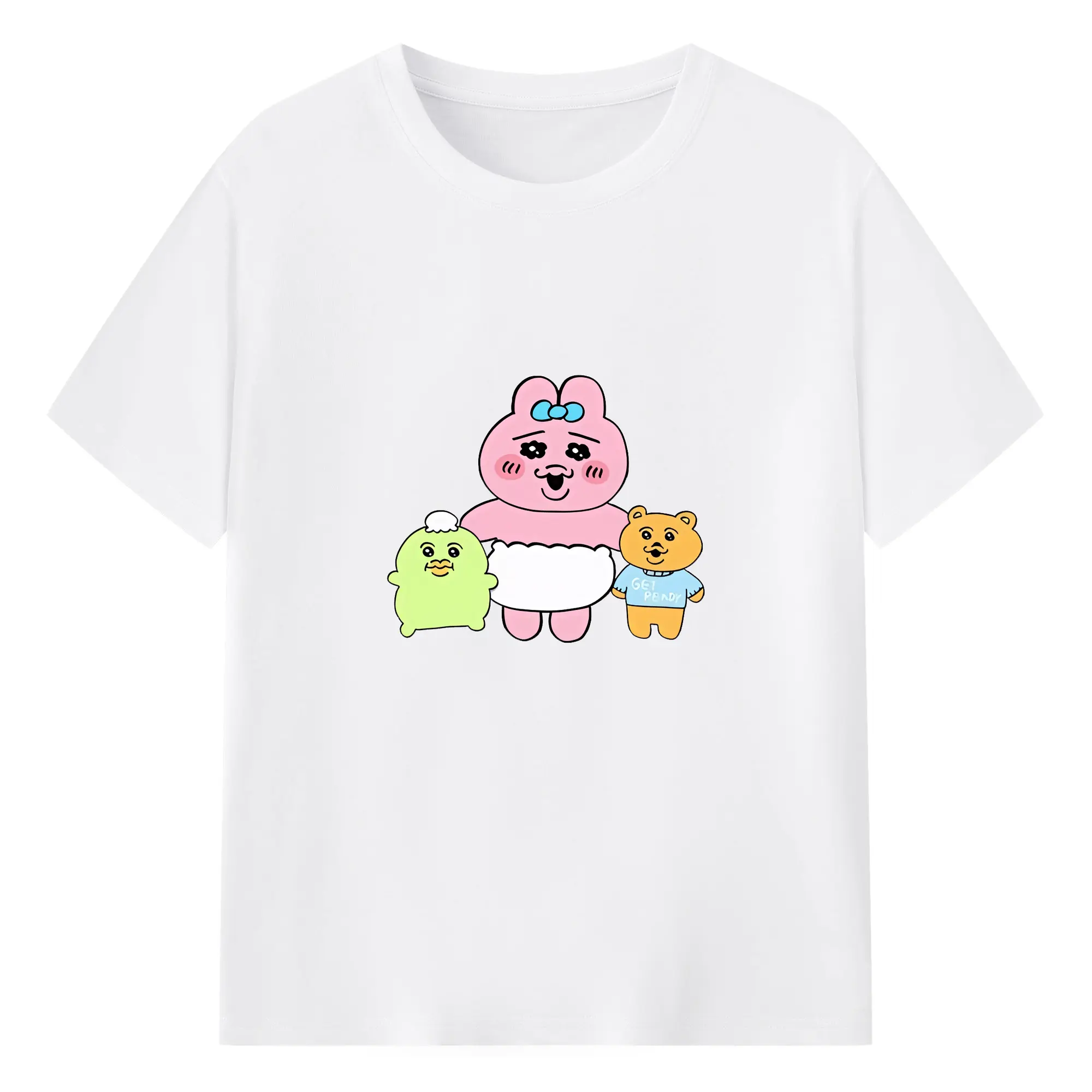 おぱんちゅうさぎ グッズ おぱんちゅうさぎ - 綿100％ 半袖Tシャツ ・ フロントプリント ・ 快適 通気性 ・ 日常使い 散歩 スポーツ用