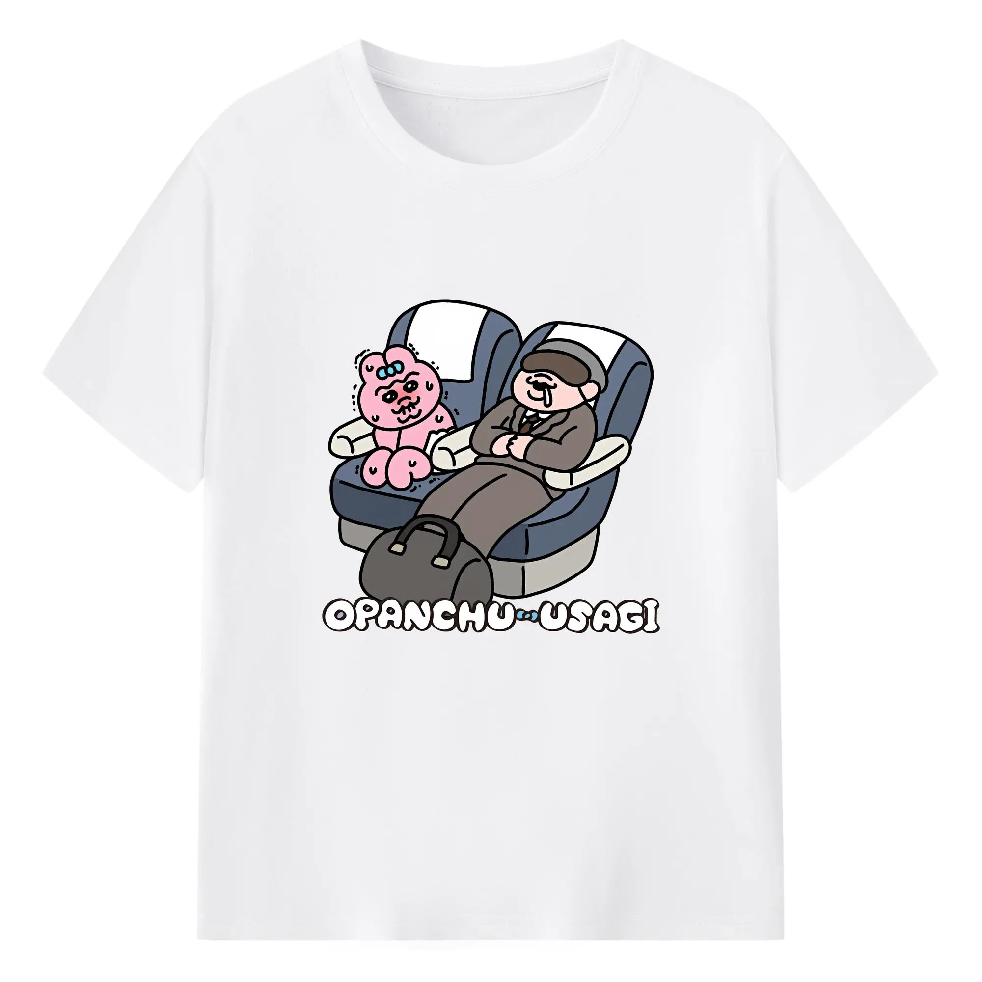 おぱんちゅうさぎ グッズ おぱんちゅうさぎ - 綿100％ 半袖Tシャツ ・ フロントプリント ・ 快適 通気性 ・ 日常使い 散歩 スポーツ用