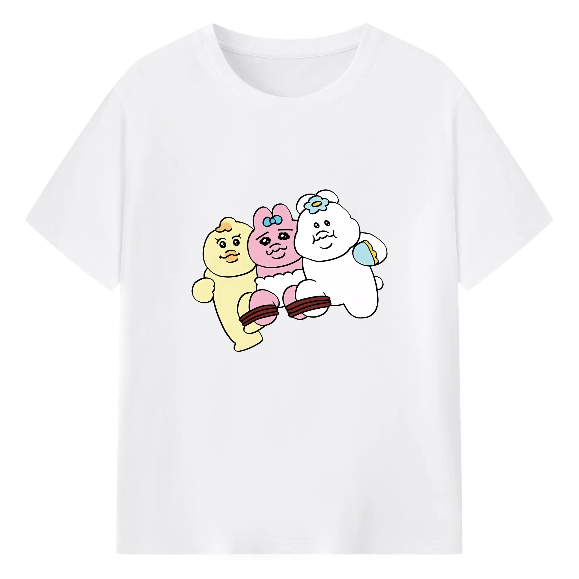 おぱんちゅうさぎ グッズ おぱんちゅうさぎ - 綿100％ 半袖Tシャツ ・ フロントプリント ・ 快適 通気性 ・ 日常使い 散歩 スポーツ用