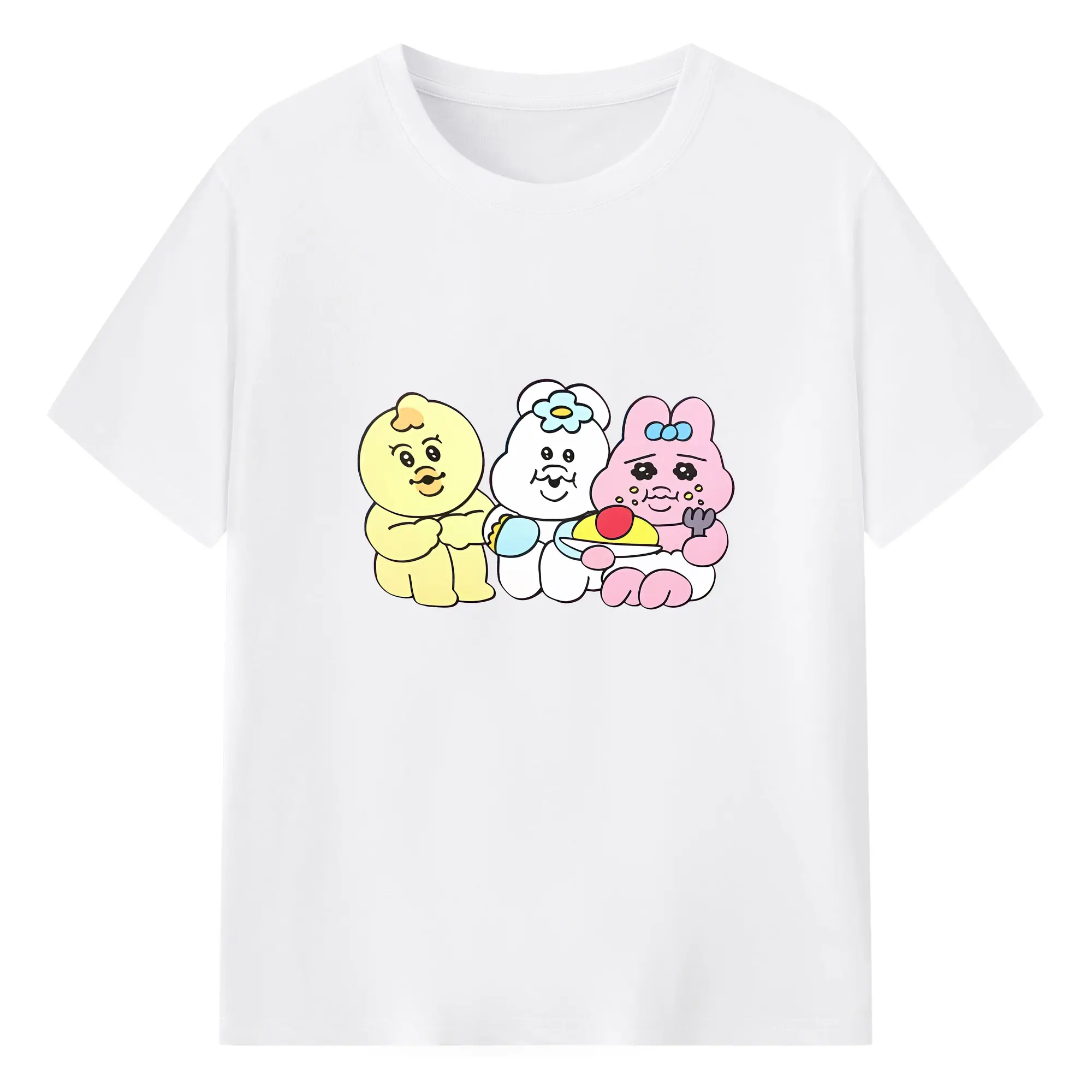 おぱんちゅうさぎ グッズ おぱんちゅうさぎ - 綿100％ 半袖Tシャツ ・ フロントプリント ・ 快適 通気性 ・ 日常使い 散歩 スポーツ用