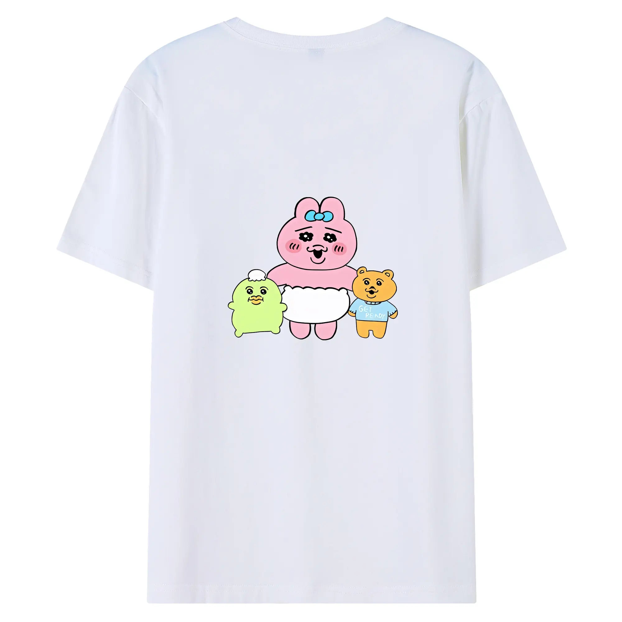 おぱんちゅうさぎ グッズ おぱんちゅうさぎ - 綿100％ 半袖Tシャツ ・ バックプリント ・ 快適 通気性 ・ 日常使い 散歩 スポーツ用