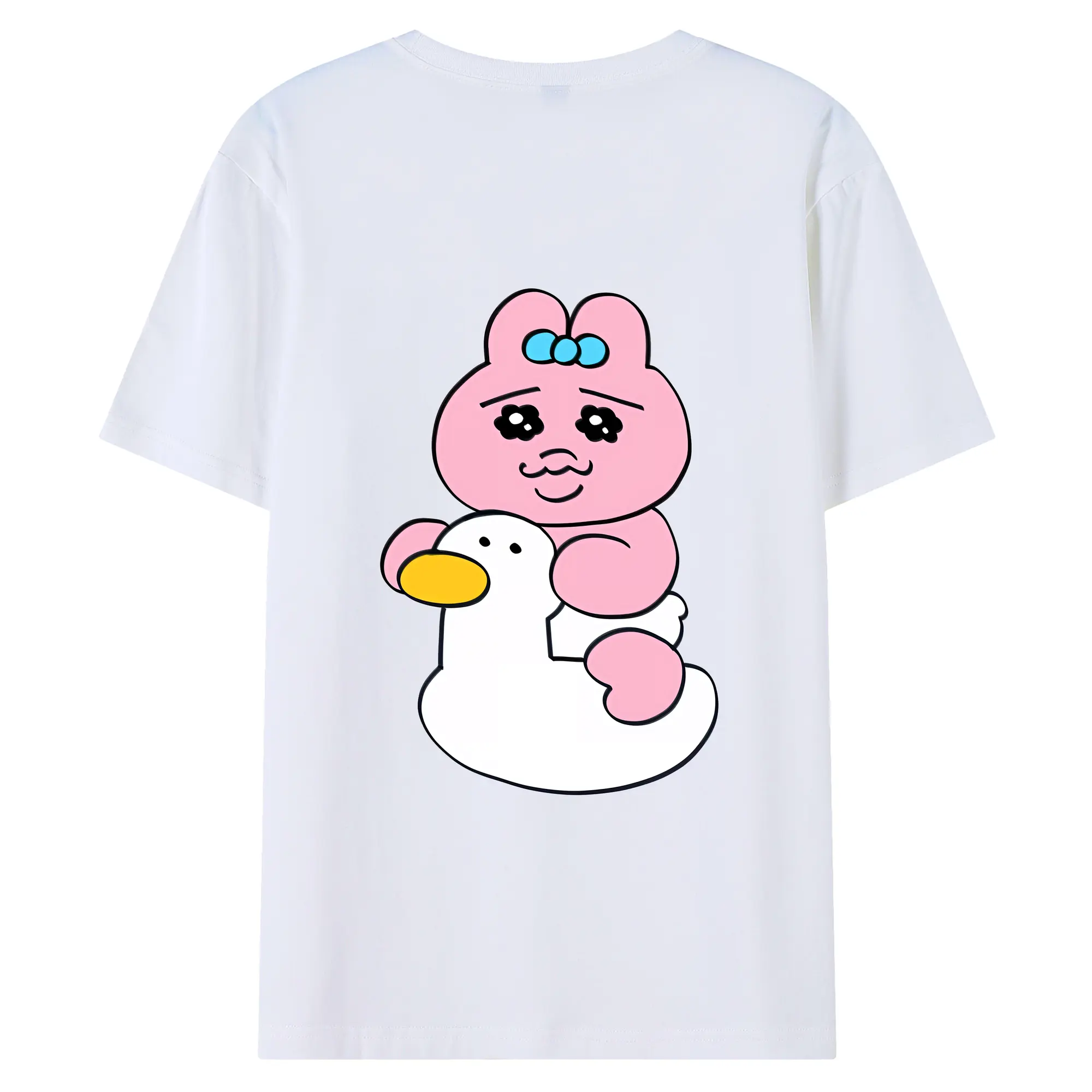 おぱんちゅうさぎ グッズ おぱんちゅうさぎ - 綿100％ 半袖Tシャツ ・ バックプリント ・ 快適 通気性 ・ 日常使い 散歩 スポーツ用