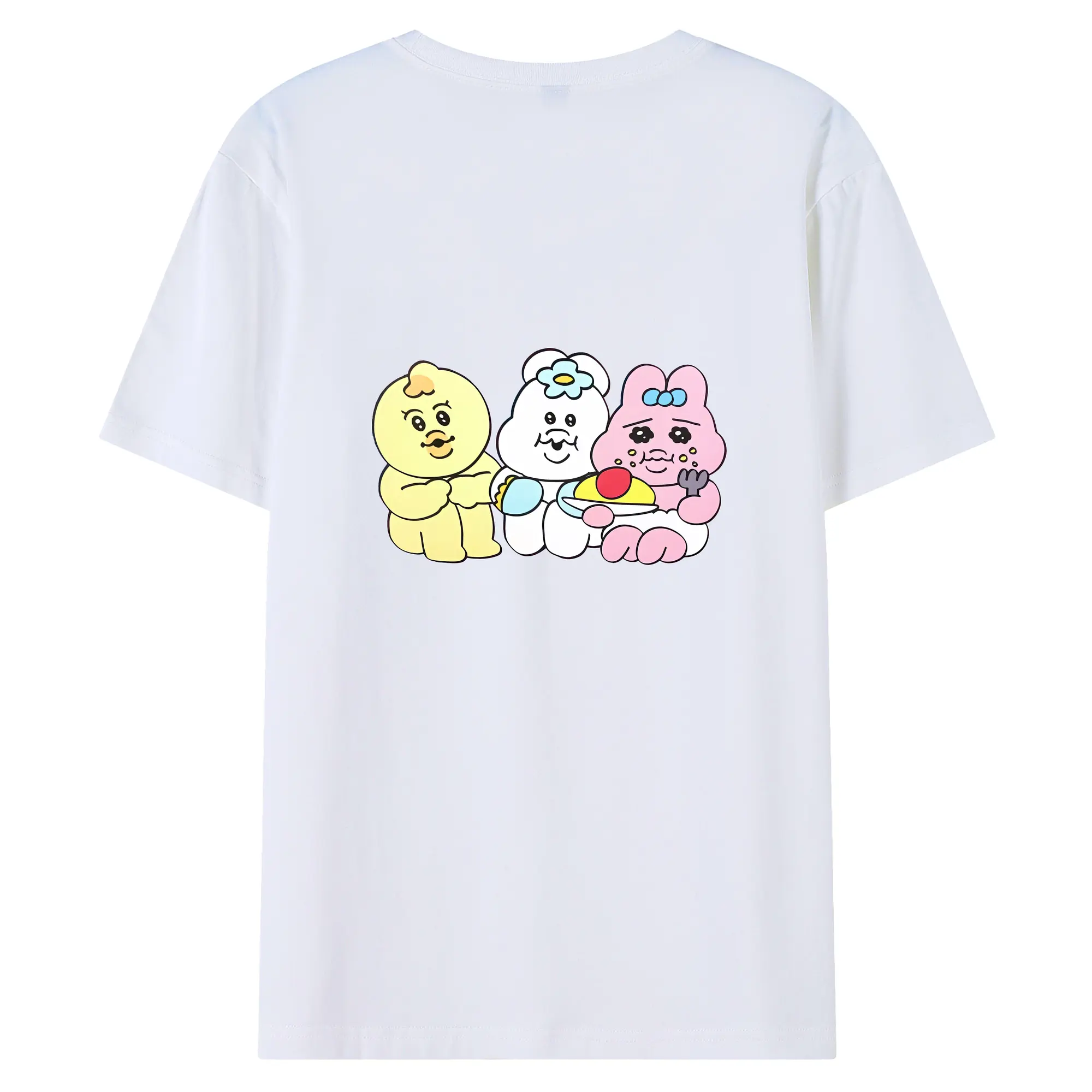 おぱんちゅうさぎ グッズ おぱんちゅうさぎ - 綿100％ 半袖Tシャツ ・ バックプリント ・ 快適 通気性 ・ 日常使い 散歩 スポーツ用