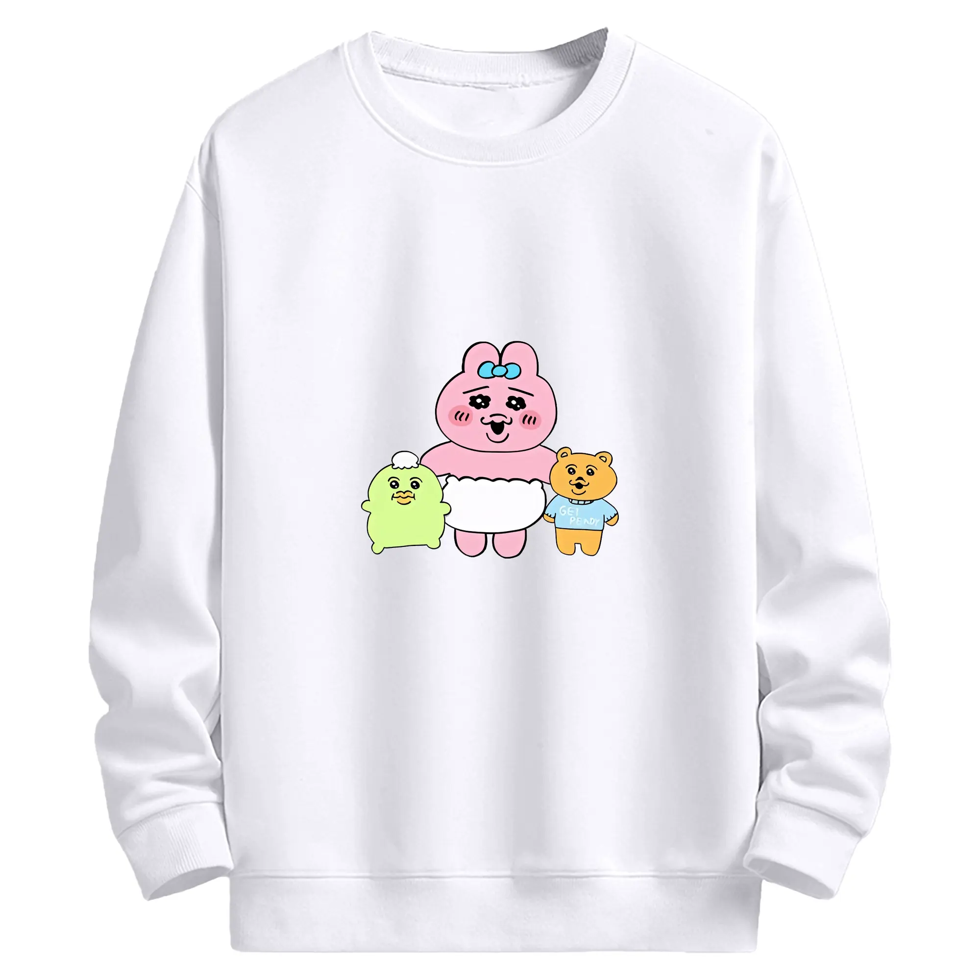 おぱんちゅうさぎ グッズ おぱんちゅうさぎ - 高品質 クルーネック スウェット ・ コットン59％ ポリエステル41％ ・ ユニセックス 長袖 トレーナー ・ カジュアル デイリー スポーツ 散歩用
