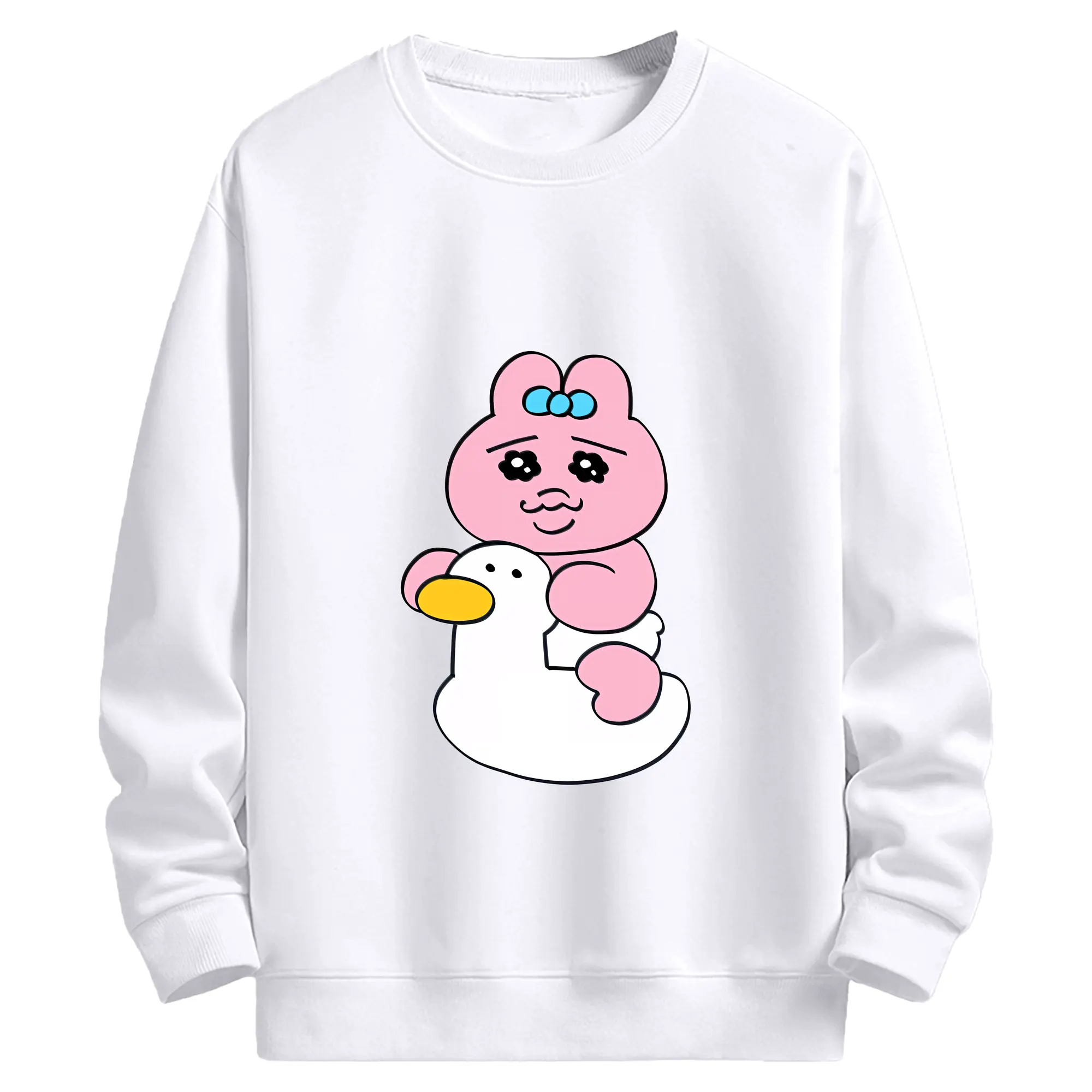 おぱんちゅうさぎ グッズ おぱんちゅうさぎ - 高品質 クルーネック スウェット ・ コットン59％ ポリエステル41％ ・ ユニセックス 長袖 トレーナー ・ カジュアル デイリー スポーツ 散歩用