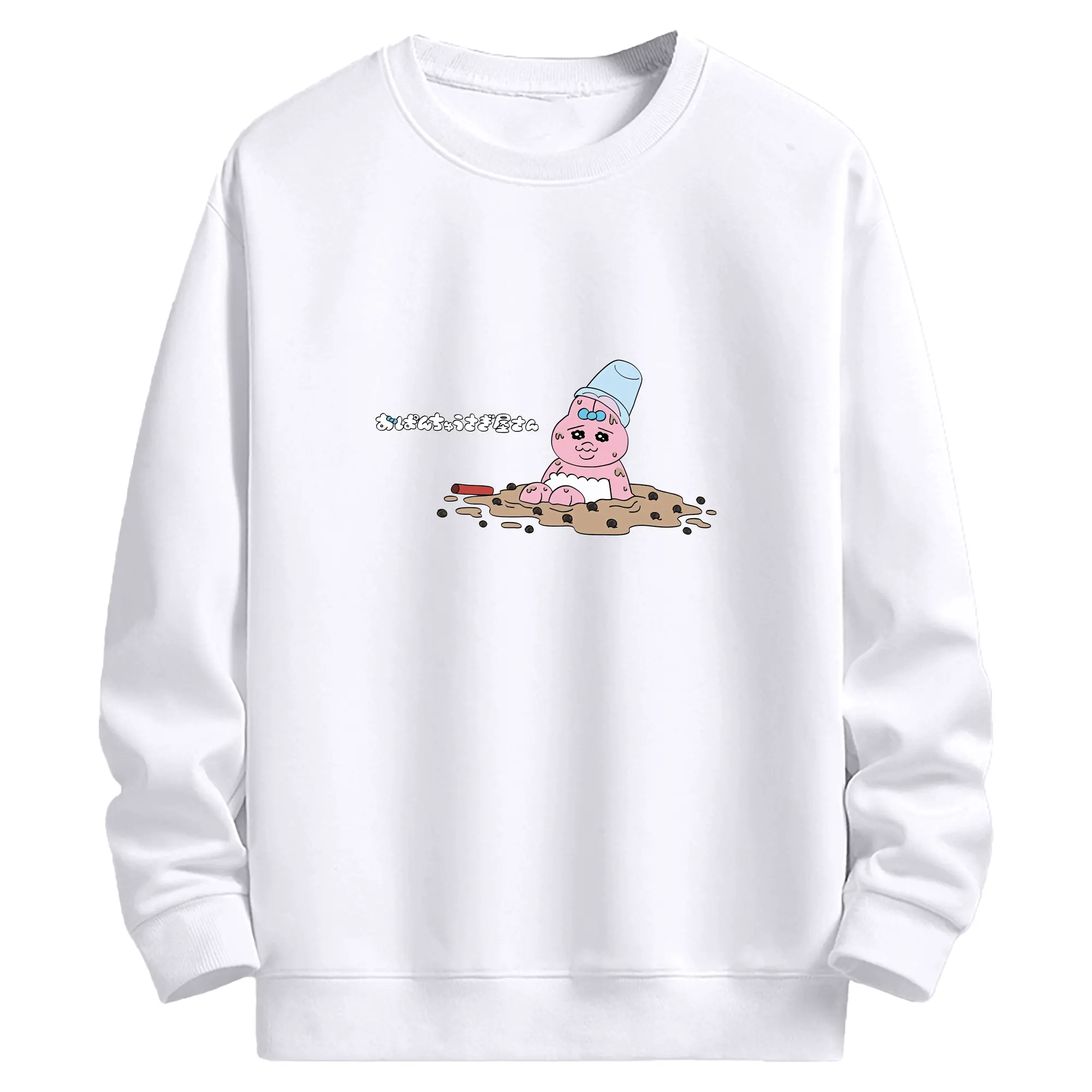おぱんちゅうさぎ グッズ おぱんちゅうさぎ - 高品質 クルーネック スウェット ・ コットン59％ ポリエステル41％ ・ ユニセックス 長袖 トレーナー ・ カジュアル デイリー スポーツ 散歩用