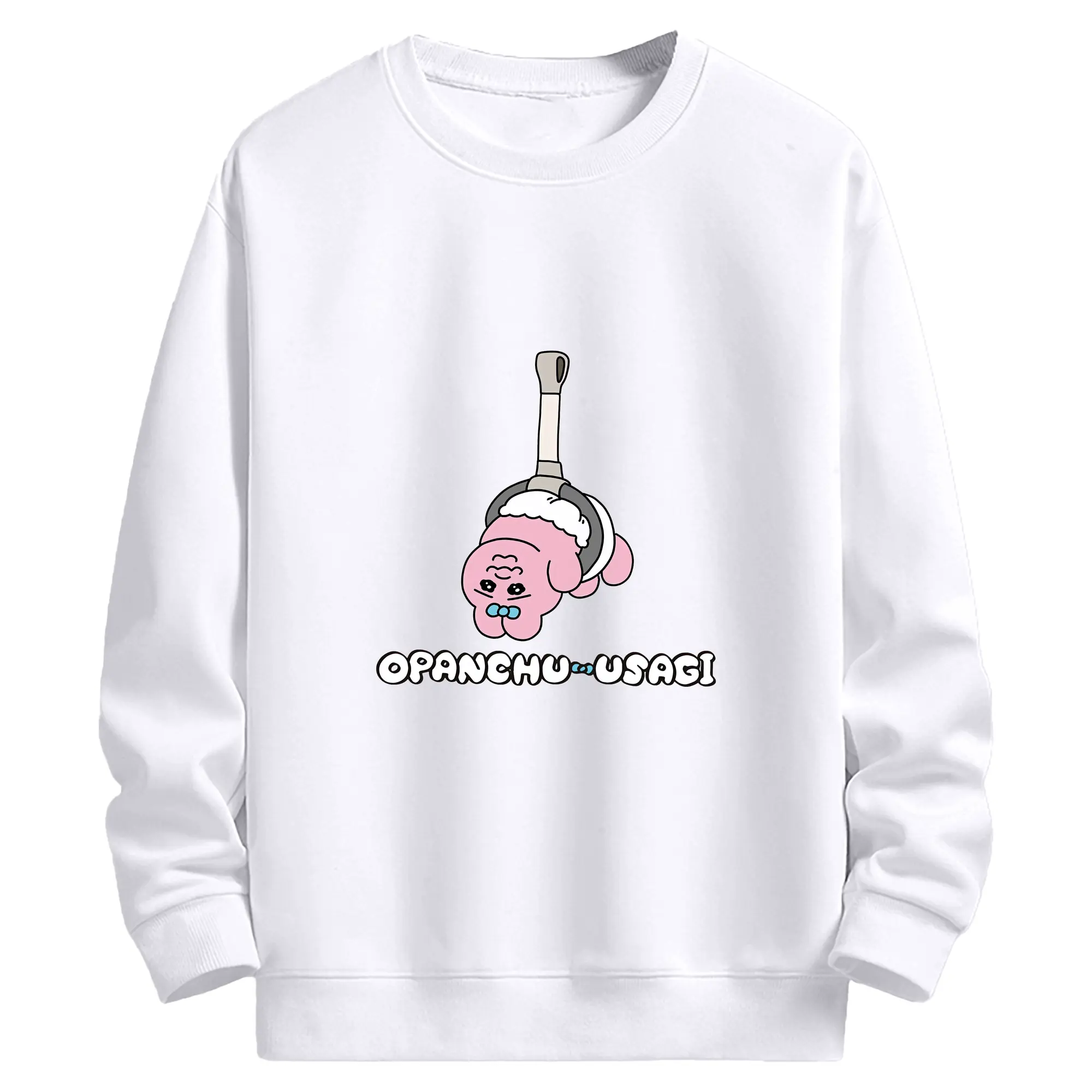 おぱんちゅうさぎ グッズ おぱんちゅうさぎ - 高品質 クルーネック スウェット ・ コットン59％ ポリエステル41％ ・ ユニセックス 長袖 トレーナー ・ カジュアル デイリー スポーツ 散歩用
