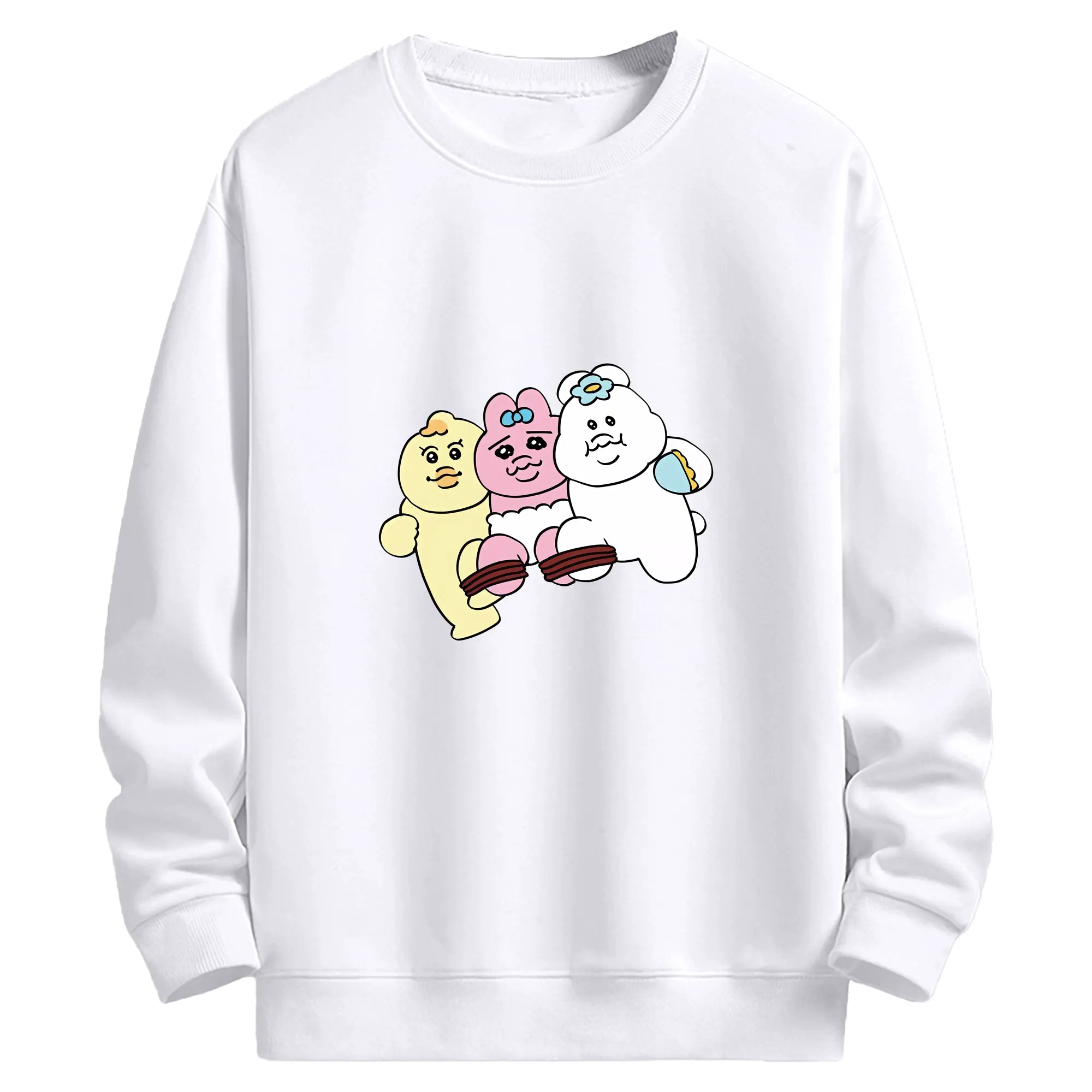 おぱんちゅうさぎ グッズ おぱんちゅうさぎ - 高品質 クルーネック スウェット ・ コットン59％ ポリエステル41％ ・ ユニセックス 長袖 トレーナー ・ カジュアル デイリー スポーツ 散歩用