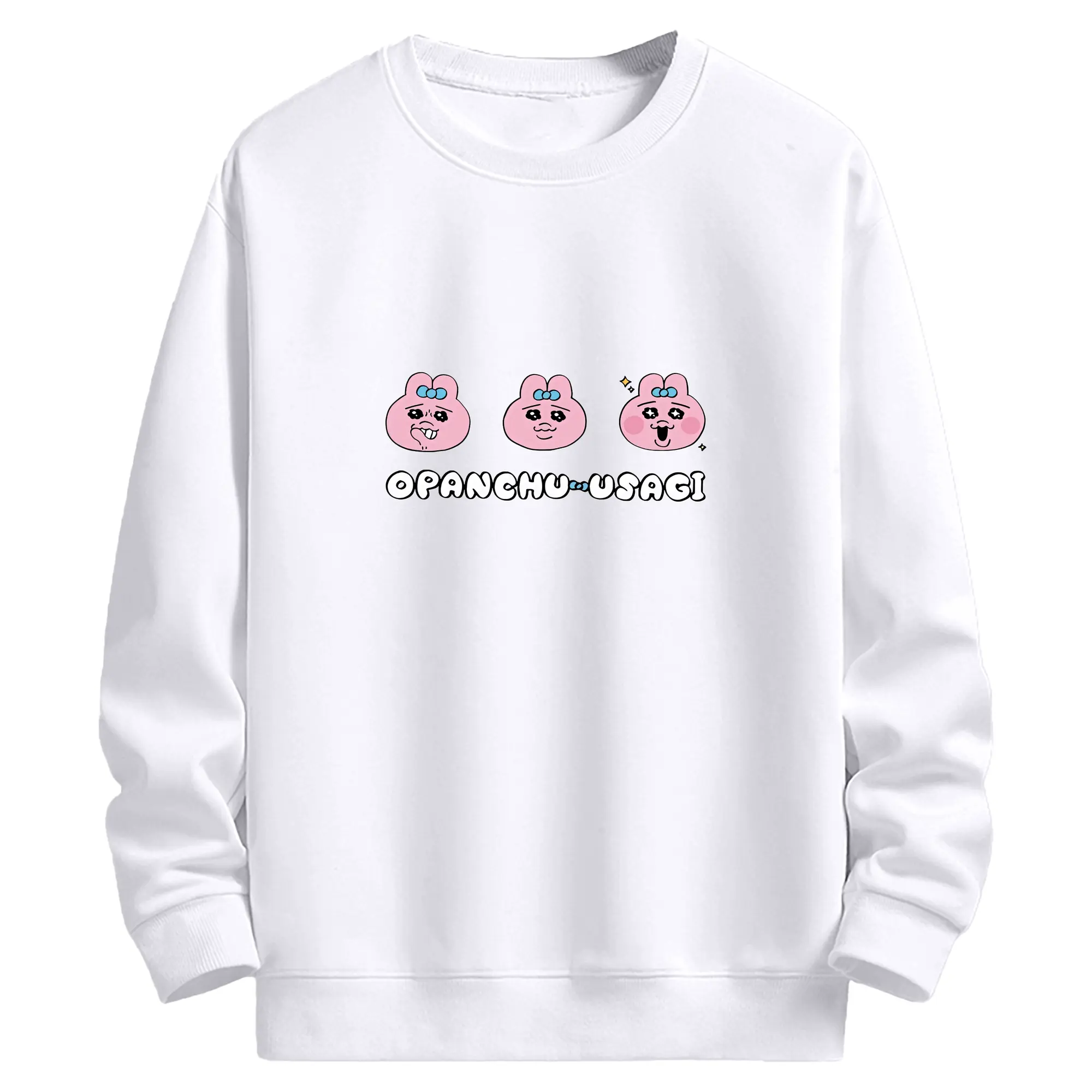 おぱんちゅうさぎ グッズ おぱんちゅうさぎ - 高品質 クルーネック スウェット ・ コットン59％ ポリエステル41％ ・ ユニセックス 長袖 トレーナー ・ カジュアル デイリー スポーツ 散歩用