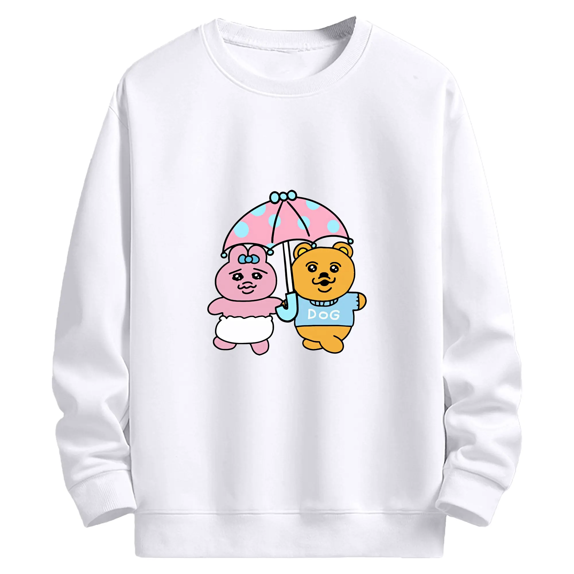 おぱんちゅうさぎ グッズ おぱんちゅうさぎ - 高品質 クルーネック スウェット ・ コットン59％ ポリエステル41％ ・ ユニセックス 長袖 トレーナー ・ カジュアル デイリー スポーツ 散歩用