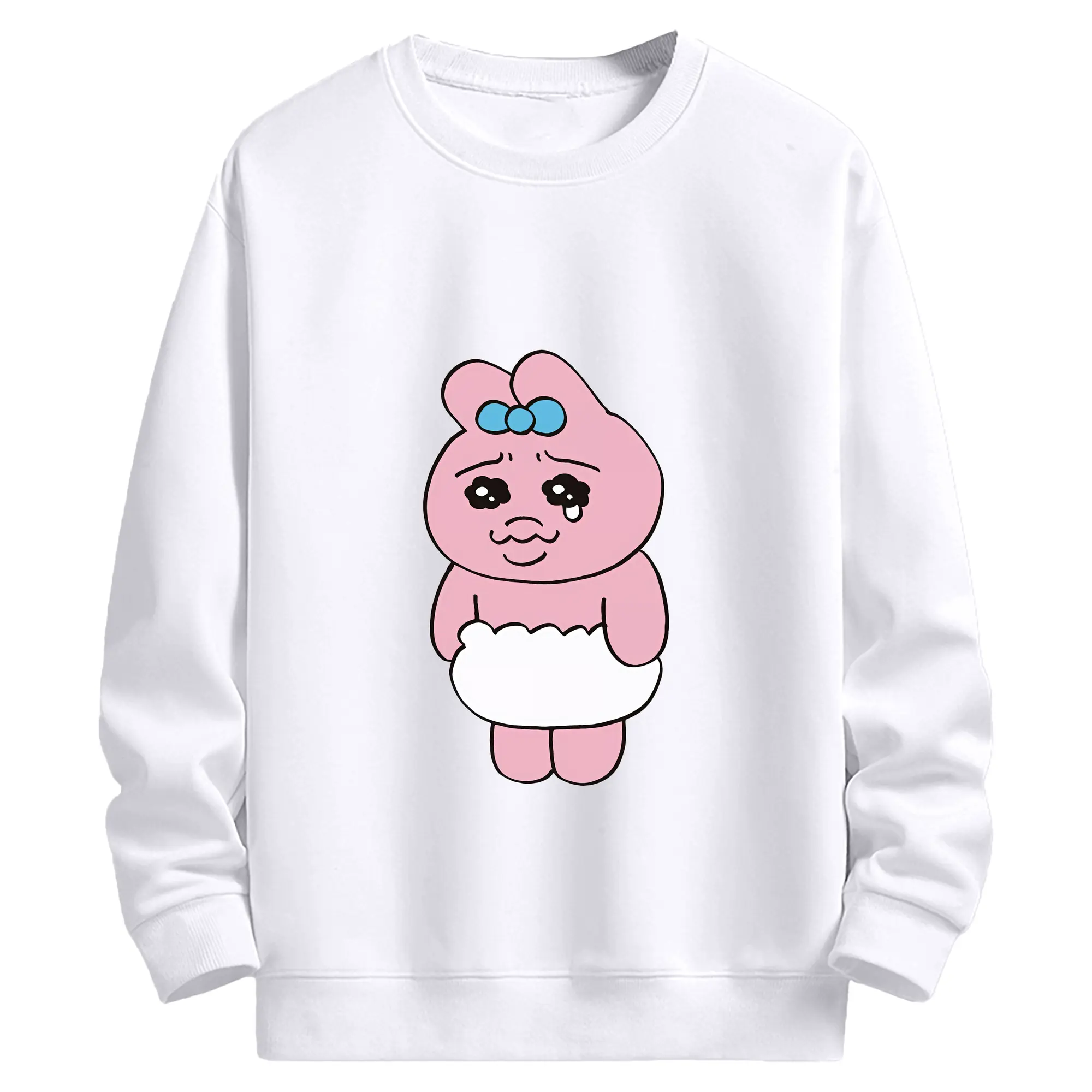 おぱんちゅうさぎ グッズ おぱんちゅうさぎ - 高品質 クルーネック スウェット ・ コットン59％ ポリエステル41％ ・ ユニセックス 長袖 トレーナー ・ カジュアル デイリー スポーツ 散歩用