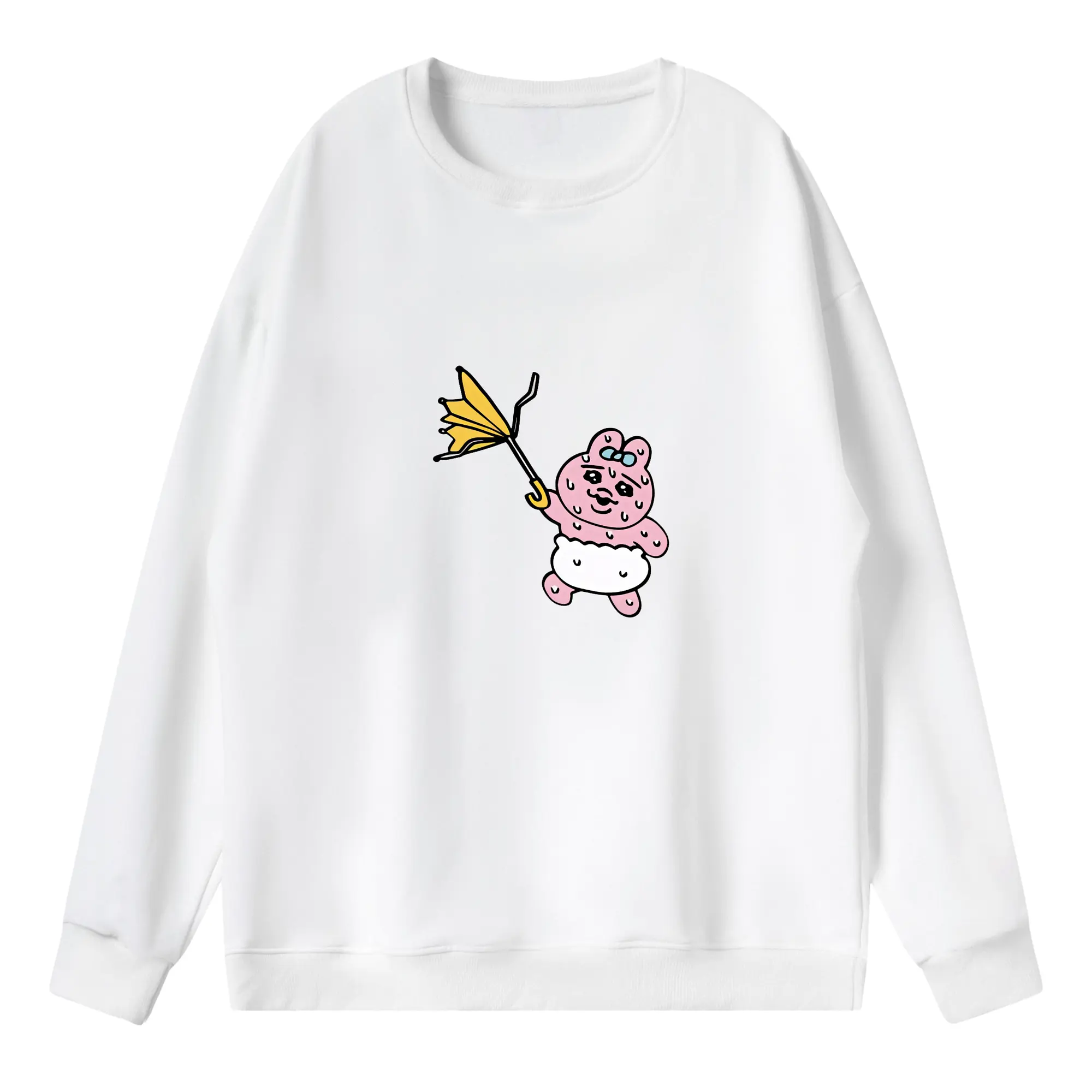 おぱんちゅうさぎ グッズ おぱんちゅうさぎ - 薄手 クルーネック スウェット 裏毛260g · ポリエステル 春秋向け カジュアル 男女兼用 · トレーナー デイリー スポーツ 散歩に最適