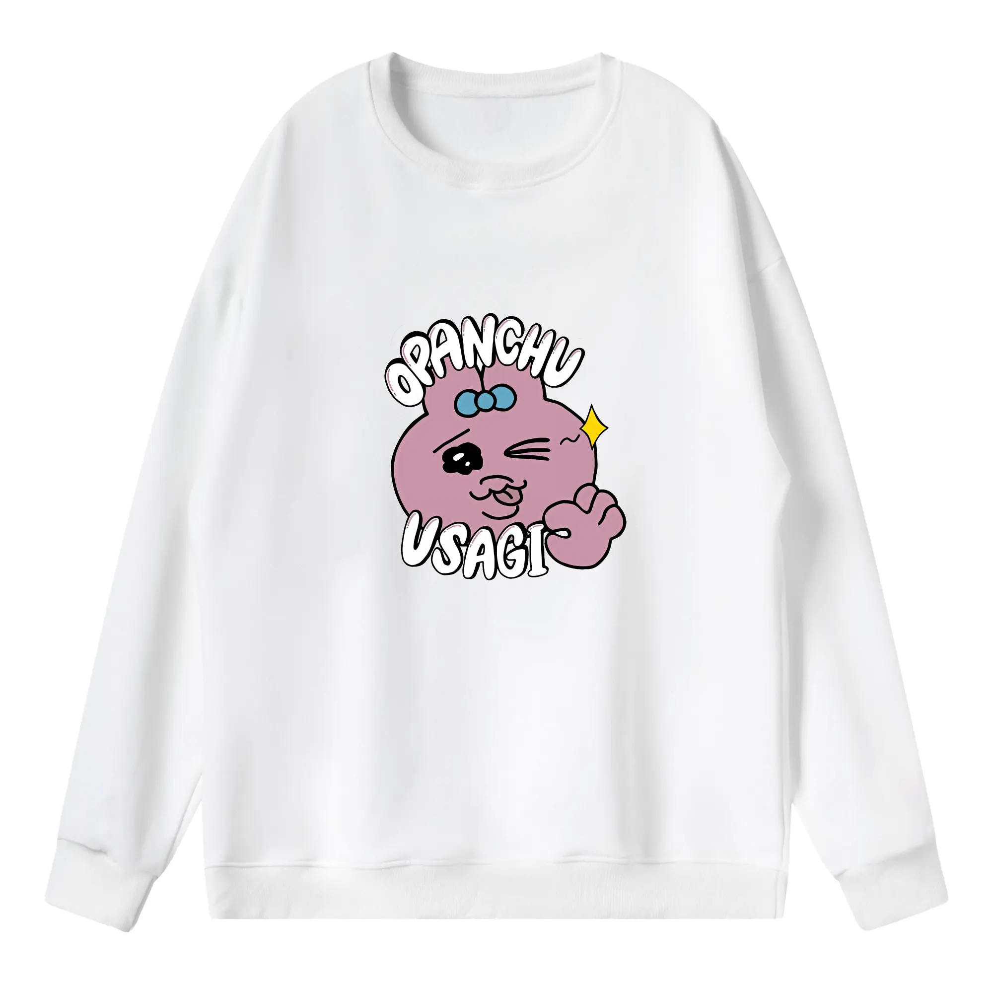 おぱんちゅうさぎ グッズ おぱんちゅうさぎ - 薄手 クルーネック スウェット 裏毛260g · ポリエステル 春秋向け カジュアル 男女兼用 · トレーナー デイリー スポーツ 散歩に最適