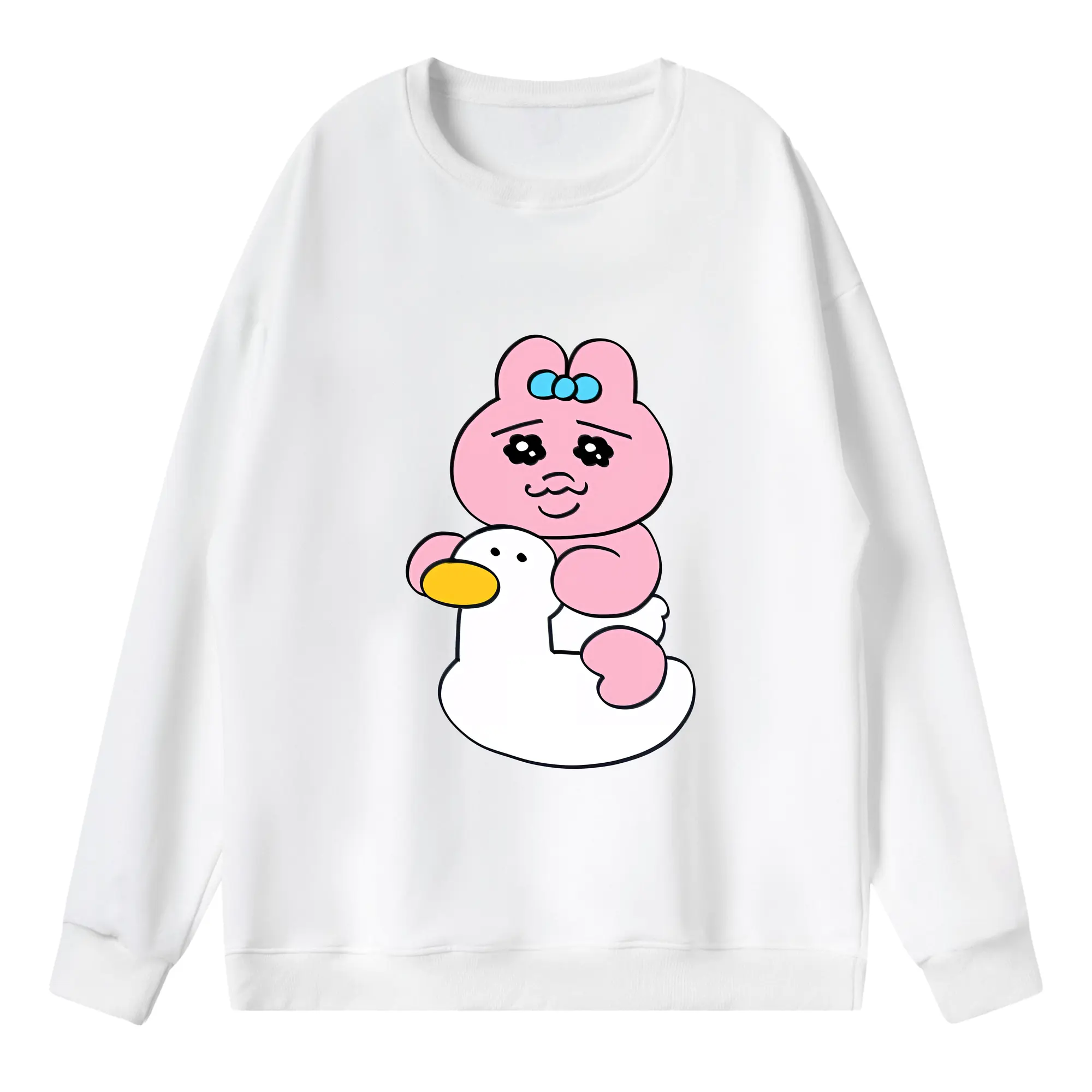 おぱんちゅうさぎ グッズ おぱんちゅうさぎ - 薄手 クルーネック スウェット 裏毛260g · ポリエステル 春秋向け カジュアル 男女兼用 · トレーナー デイリー スポーツ 散歩に最適