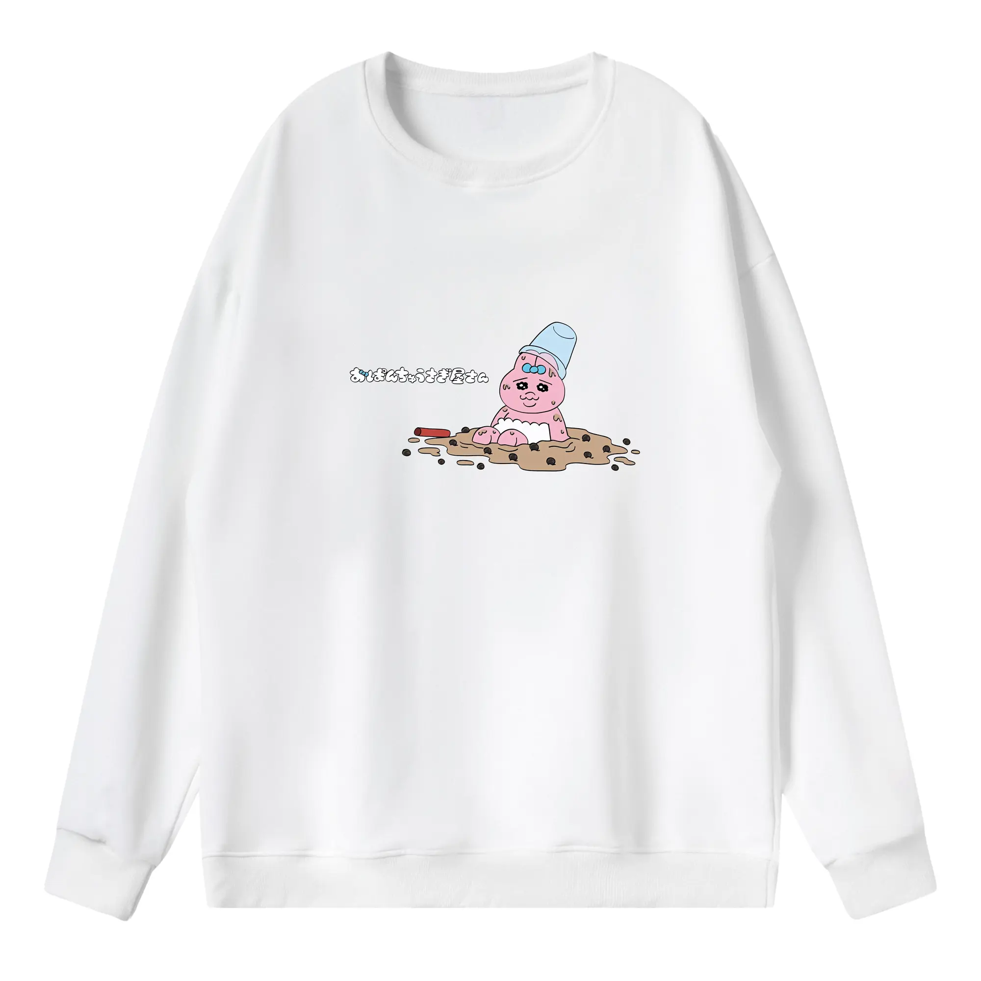 おぱんちゅうさぎ グッズ おぱんちゅうさぎ - 薄手 クルーネック スウェット 裏毛260g · ポリエステル 春秋向け カジュアル 男女兼用 · トレーナー デイリー スポーツ 散歩に最適