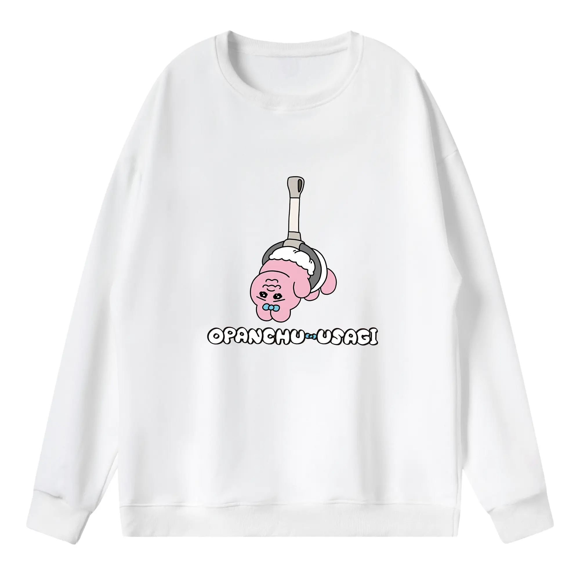 おぱんちゅうさぎ グッズ おぱんちゅうさぎ - 薄手 クルーネック スウェット 裏毛260g · ポリエステル 春秋向け カジュアル 男女兼用 · トレーナー デイリー スポーツ 散歩に最適