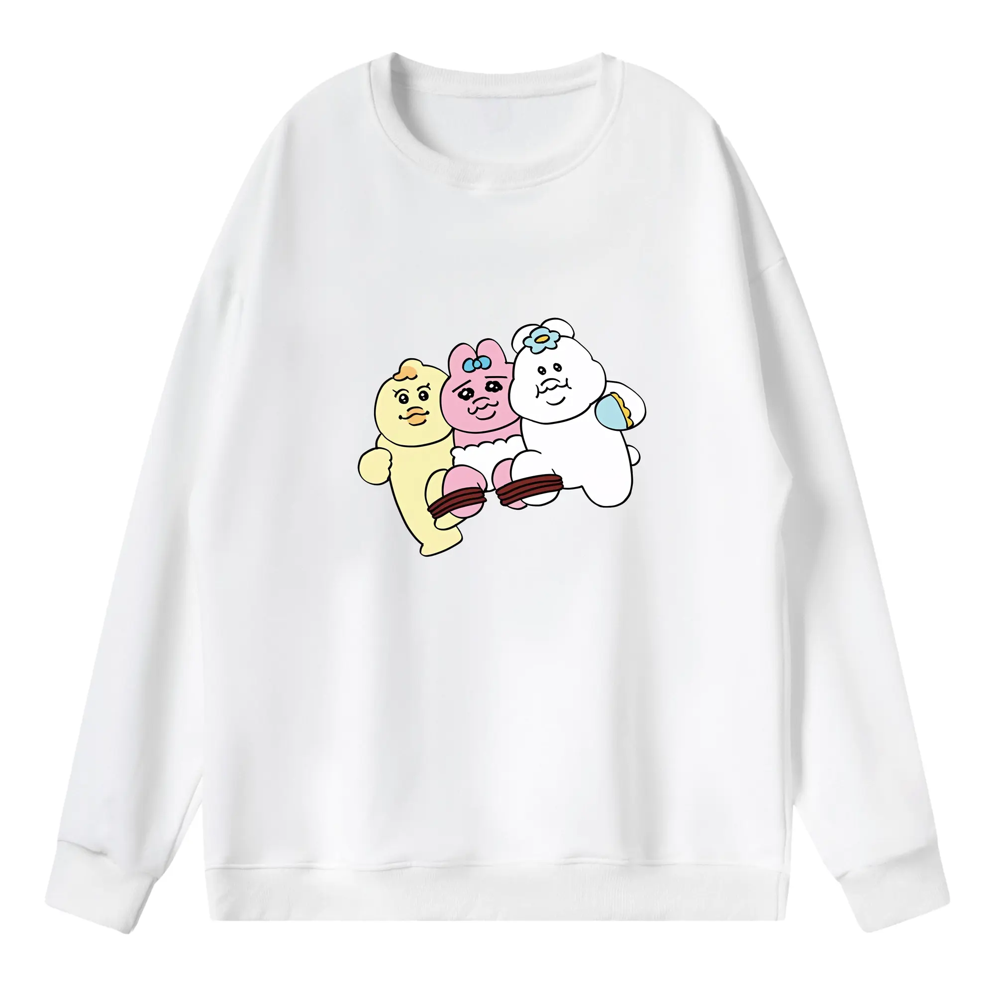 おぱんちゅうさぎ グッズ おぱんちゅうさぎ - 薄手 クルーネック スウェット 裏毛260g · ポリエステル 春秋向け カジュアル 男女兼用 · トレーナー デイリー スポーツ 散歩に最適