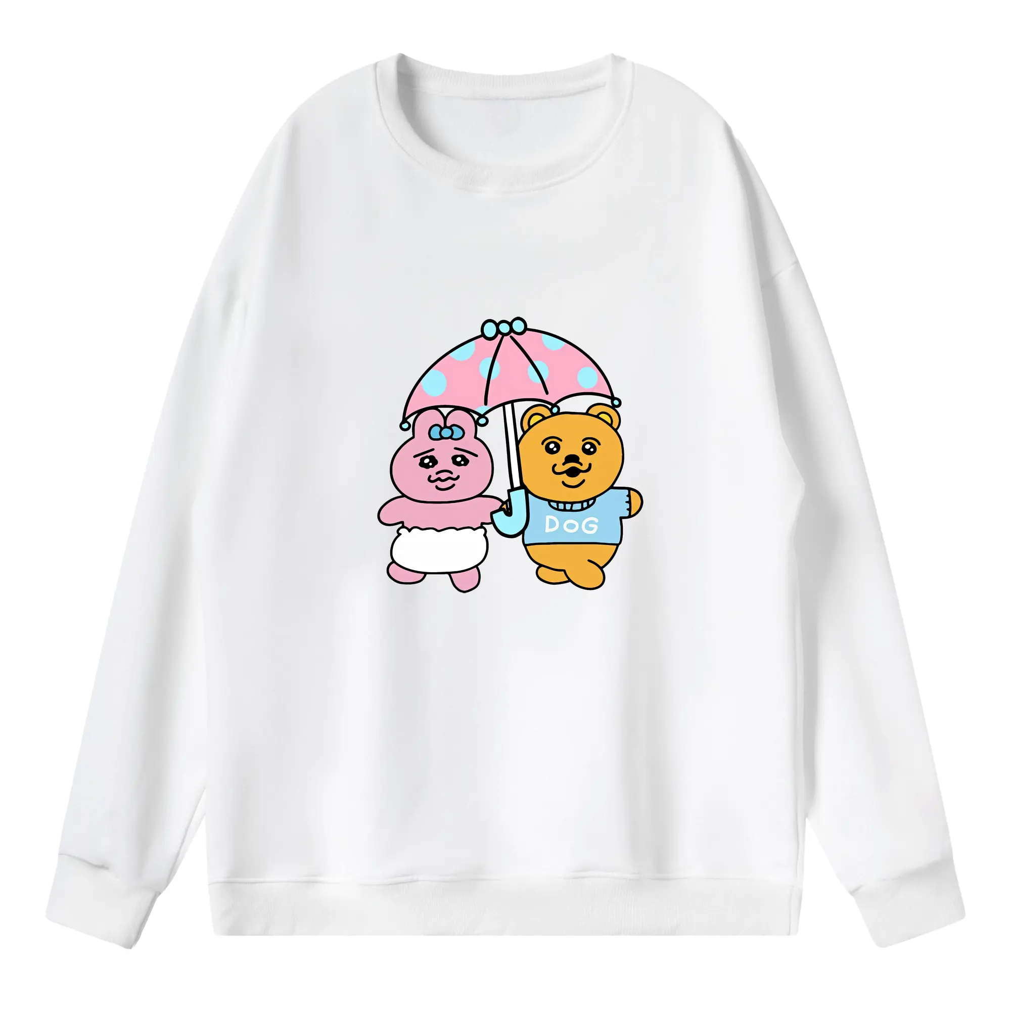 おぱんちゅうさぎ グッズ おぱんちゅうさぎ - 薄手 クルーネック スウェット 裏毛260g · ポリエステル 春秋向け カジュアル 男女兼用 · トレーナー デイリー スポーツ 散歩に最適