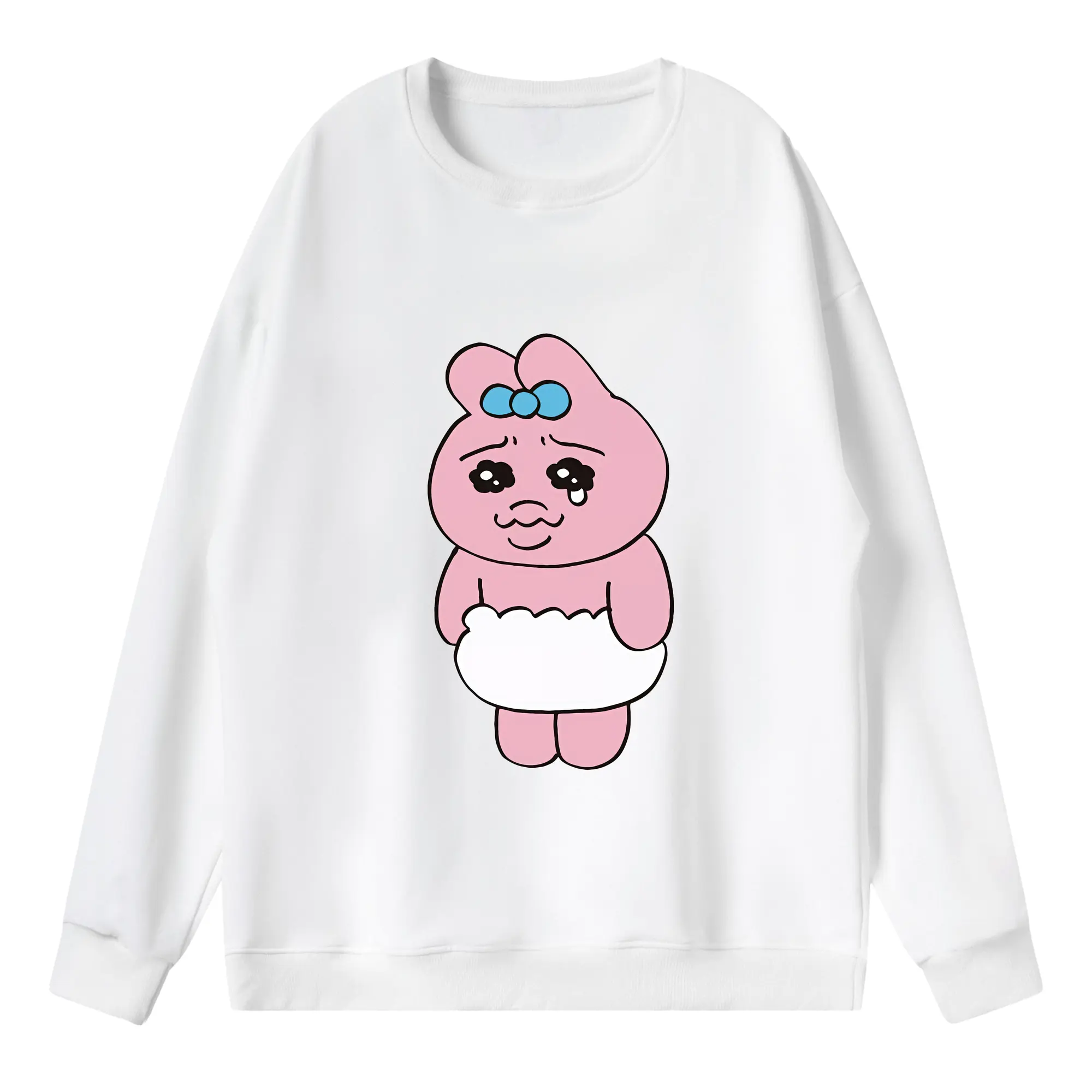 おぱんちゅうさぎ グッズ おぱんちゅうさぎ - 薄手 クルーネック スウェット 裏毛260g · ポリエステル 春秋向け カジュアル 男女兼用 · トレーナー デイリー スポーツ 散歩に最適