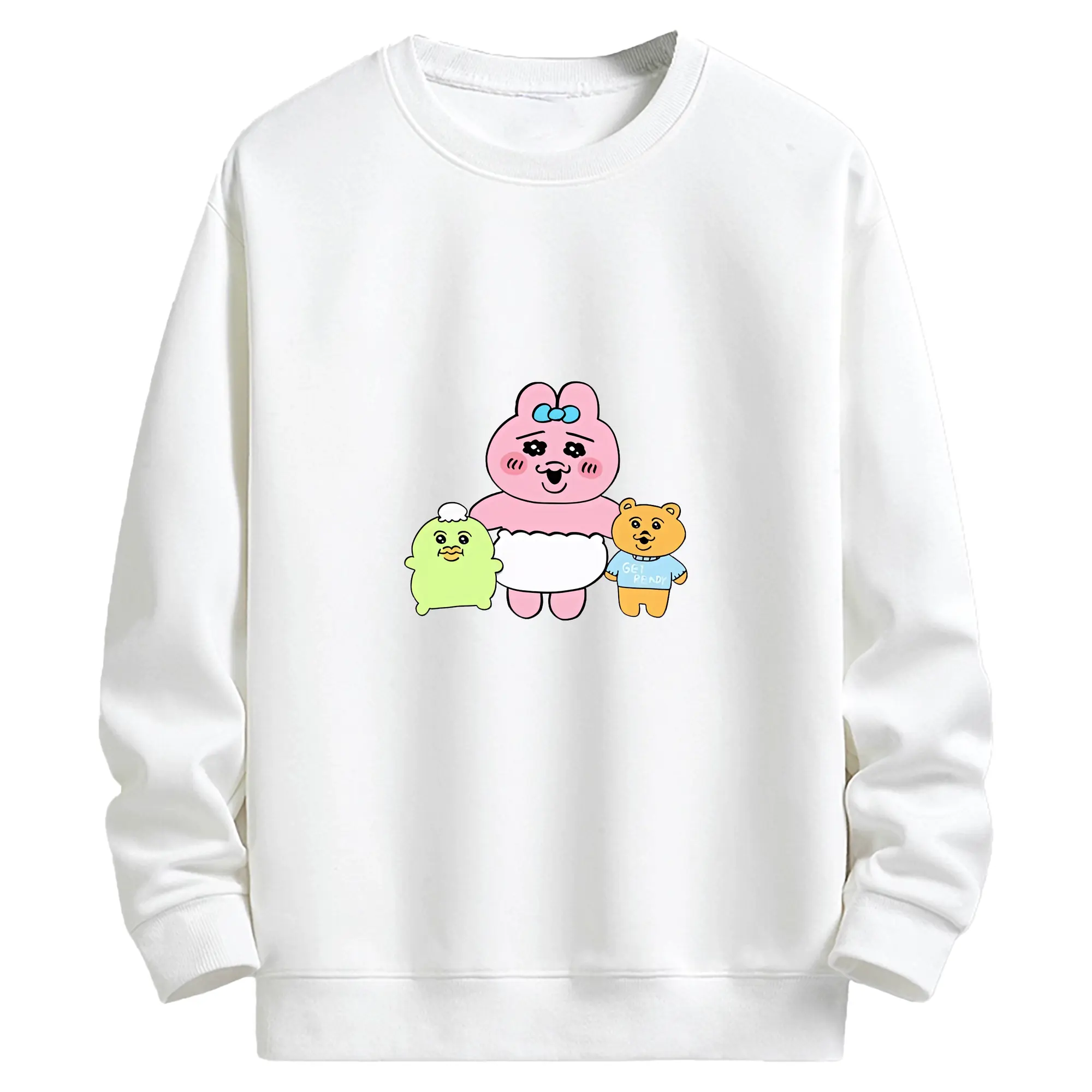 おぱんちゅうさぎ グッズ おぱんちゅうさぎ - キッズ クルーネックスウェットシャツ ・ フロントプリント ・ 綿80％ ポリエステル20％ ・ 快適 通学 スポーツ 日常使い お散歩用