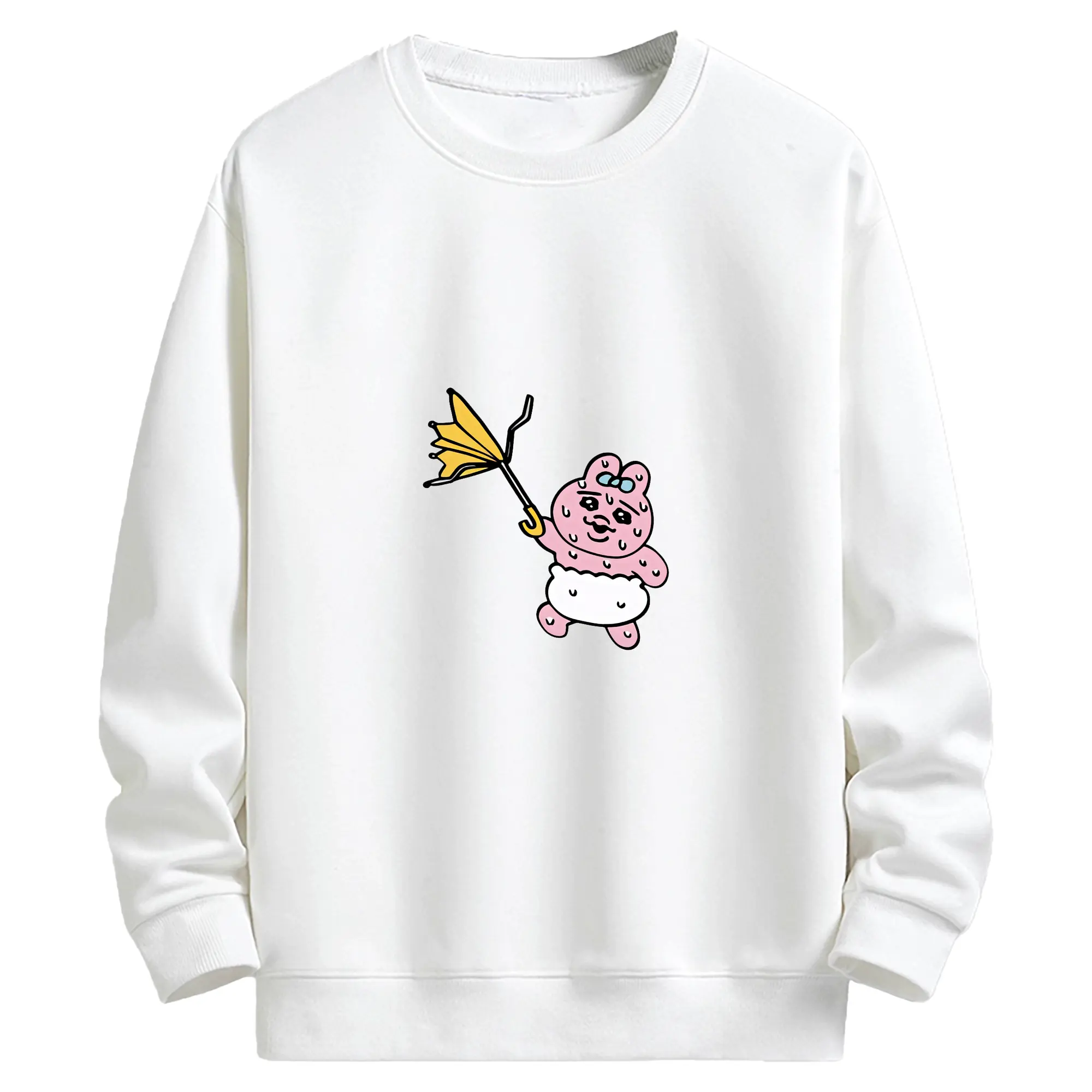 おぱんちゅうさぎ グッズ おぱんちゅうさぎ - キッズ クルーネックスウェットシャツ ・ フロントプリント ・ 綿80％ ポリエステル20％ ・ 快適 通学 スポーツ 日常使い お散歩用