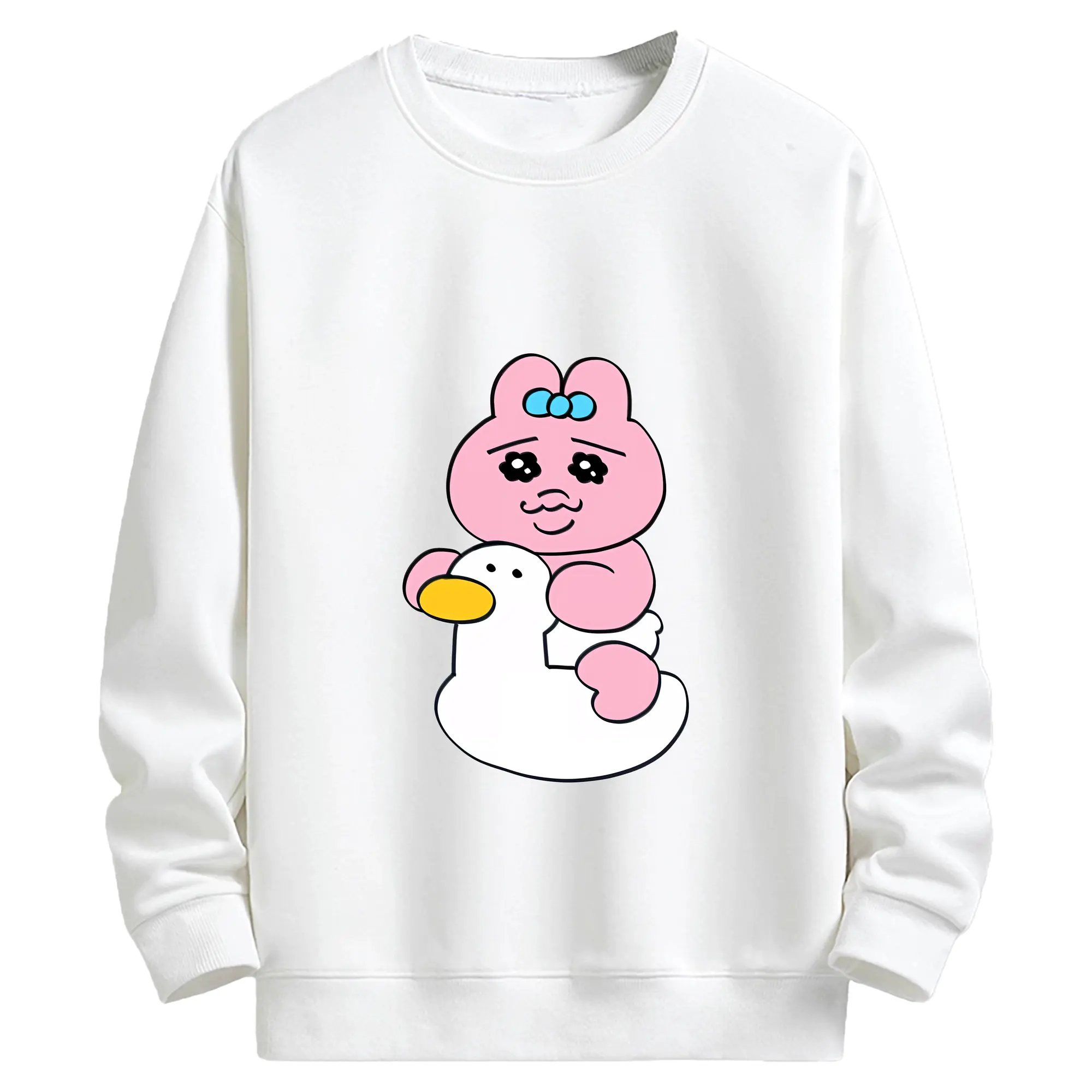 おぱんちゅうさぎ グッズ おぱんちゅうさぎ - キッズ クルーネックスウェットシャツ ・ フロントプリント ・ 綿80％ ポリエステル20％ ・ 快適 通学 スポーツ 日常使い お散歩用