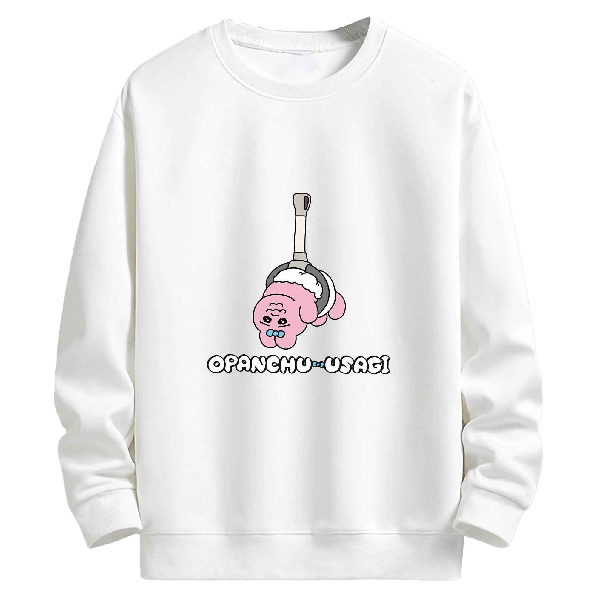 おぱんちゅうさぎ グッズ おぱんちゅうさぎ - キッズ クルーネックスウェットシャツ ・ フロントプリント ・ 綿80％ ポリエステル20％ ・ 快適 通学 スポーツ 日常使い お散歩用