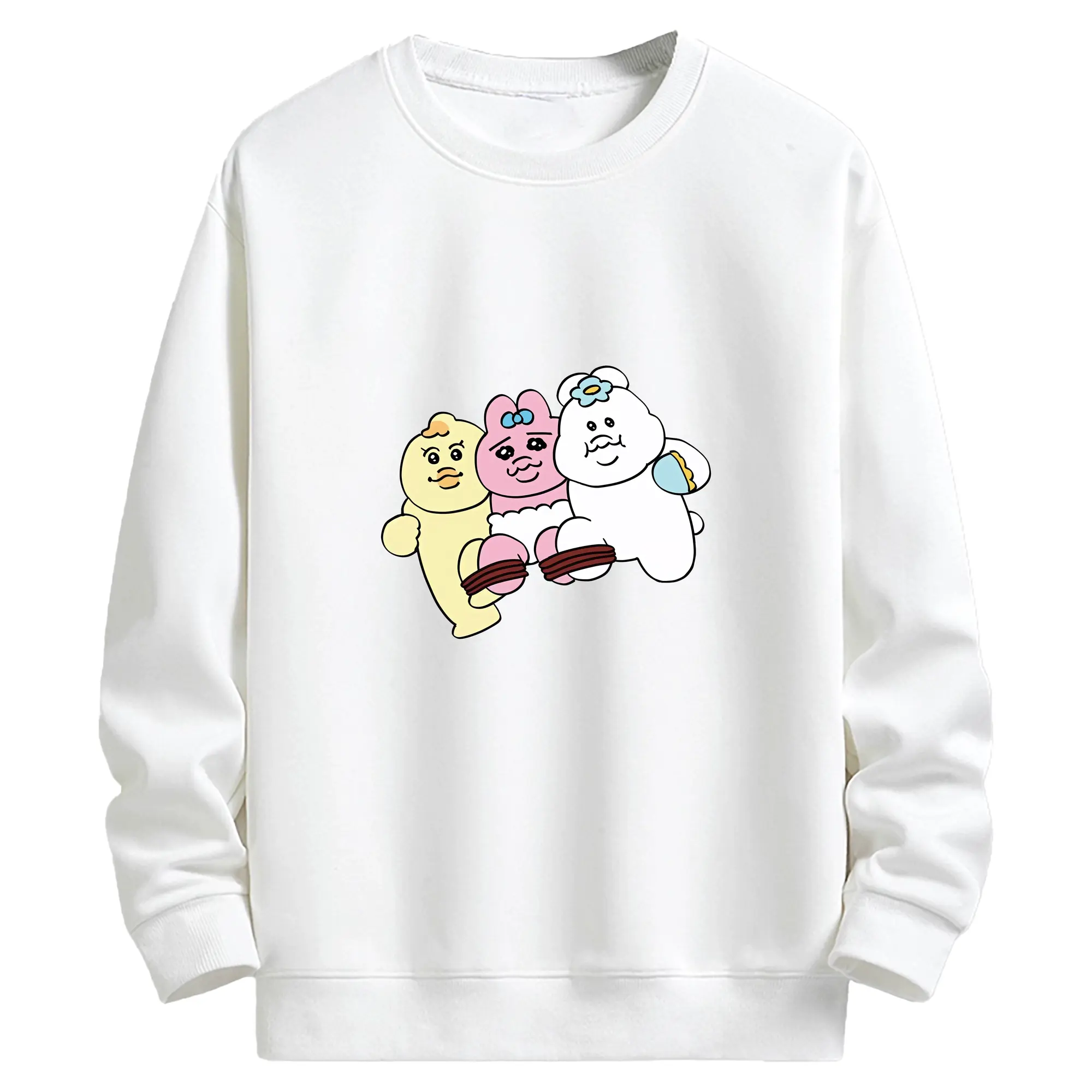 おぱんちゅうさぎ グッズ おぱんちゅうさぎ - キッズ クルーネックスウェットシャツ ・ フロントプリント ・ 綿80％ ポリエステル20％ ・ 快適 通学 スポーツ 日常使い お散歩用