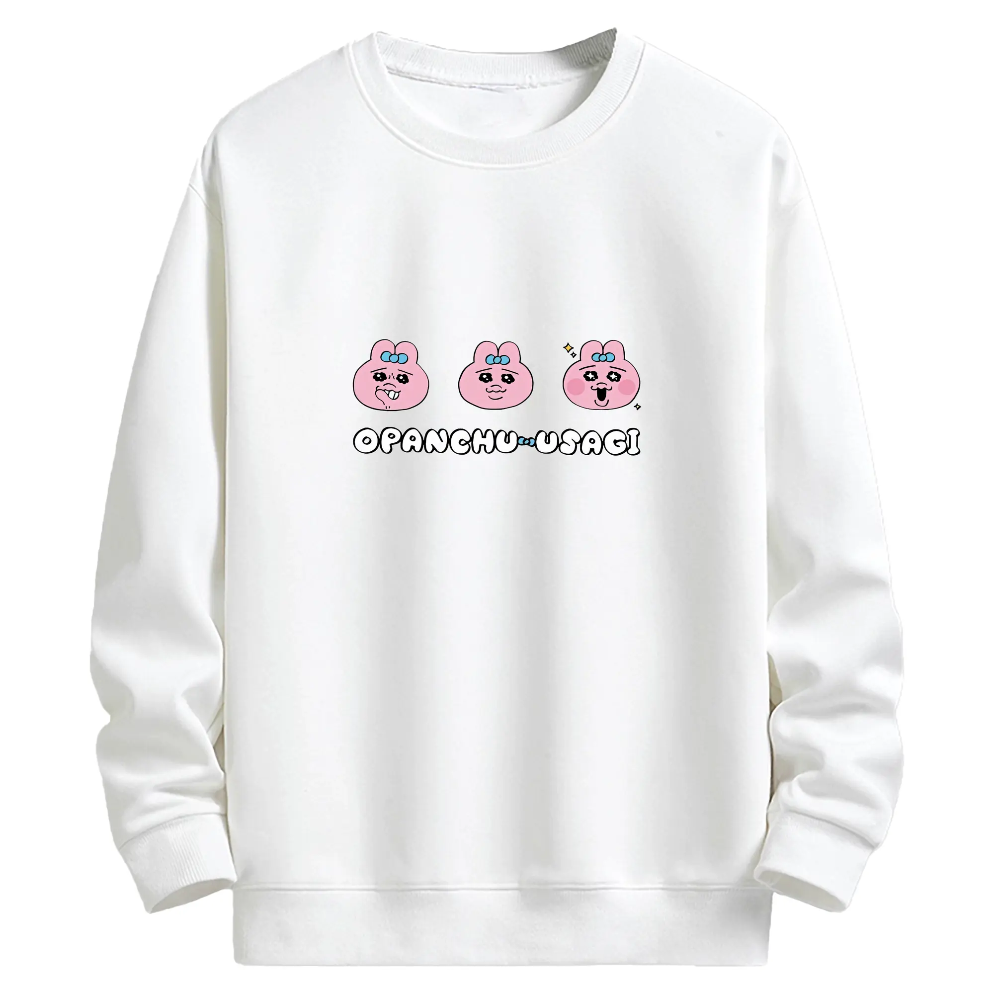 おぱんちゅうさぎ グッズ おぱんちゅうさぎ - キッズ クルーネックスウェットシャツ ・ フロントプリント ・ 綿80％ ポリエステル20％ ・ 快適 通学 スポーツ 日常使い お散歩用