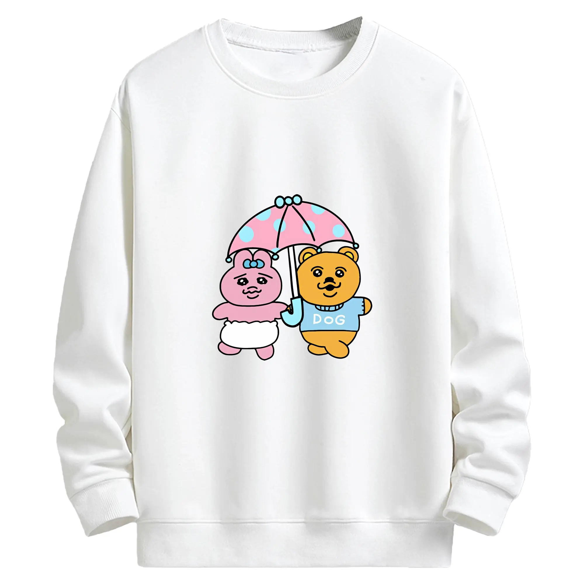 おぱんちゅうさぎ グッズ おぱんちゅうさぎ - キッズ クルーネックスウェットシャツ ・ フロントプリント ・ 綿80％ ポリエステル20％ ・ 快適 通学 スポーツ 日常使い お散歩用