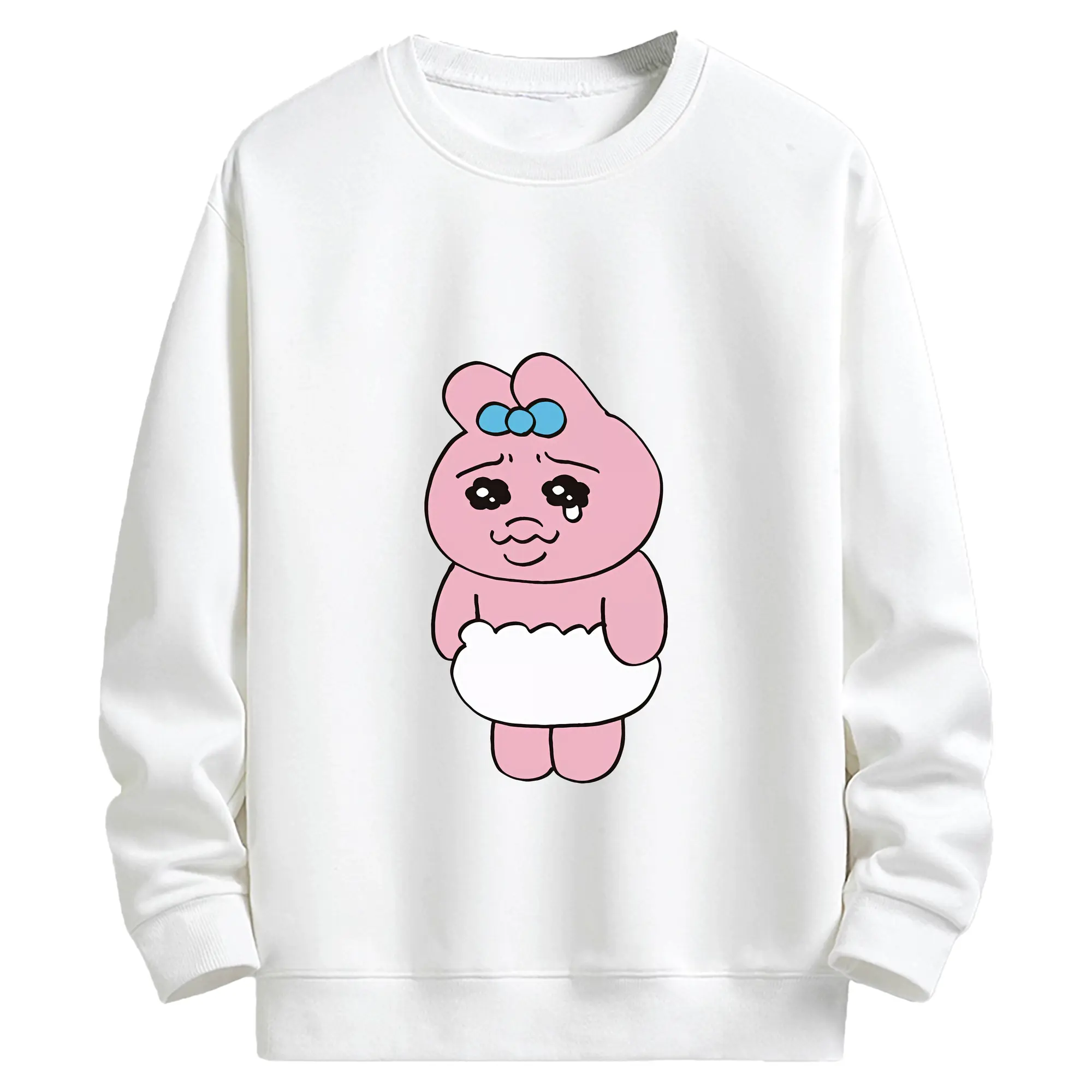 おぱんちゅうさぎ グッズ おぱんちゅうさぎ - キッズ クルーネックスウェットシャツ ・ フロントプリント ・ 綿80％ ポリエステル20％ ・ 快適 通学 スポーツ 日常使い お散歩用