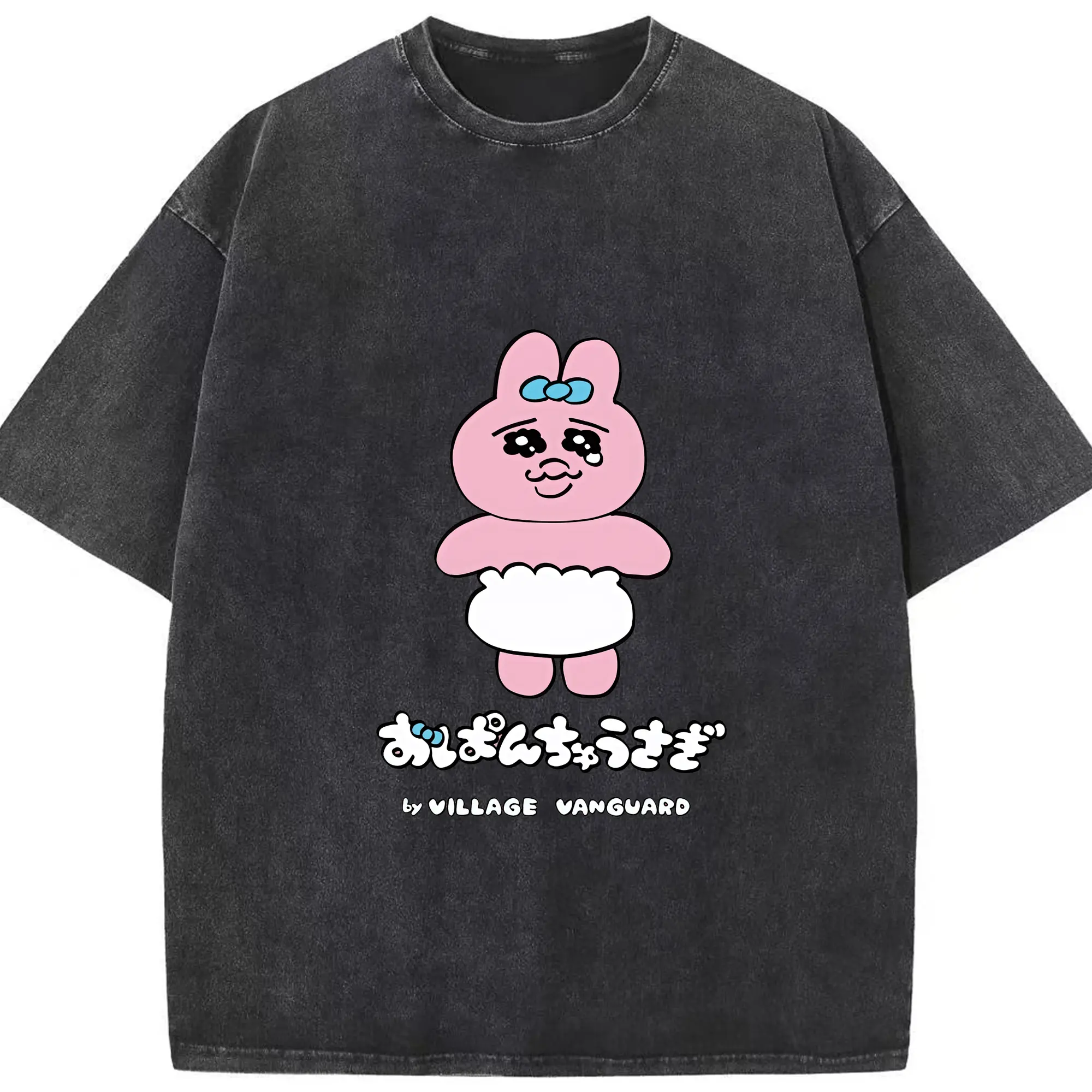 おぱんちゅうさぎ グッズ おぱんちゅうさぎ - 綿100％ ヴィンテージ風 半袖Tシャツ ・ フロントプリント ・ 柔らか肌触り ・ 通気性 快適 ・ スポーツ カジュアル 外出用