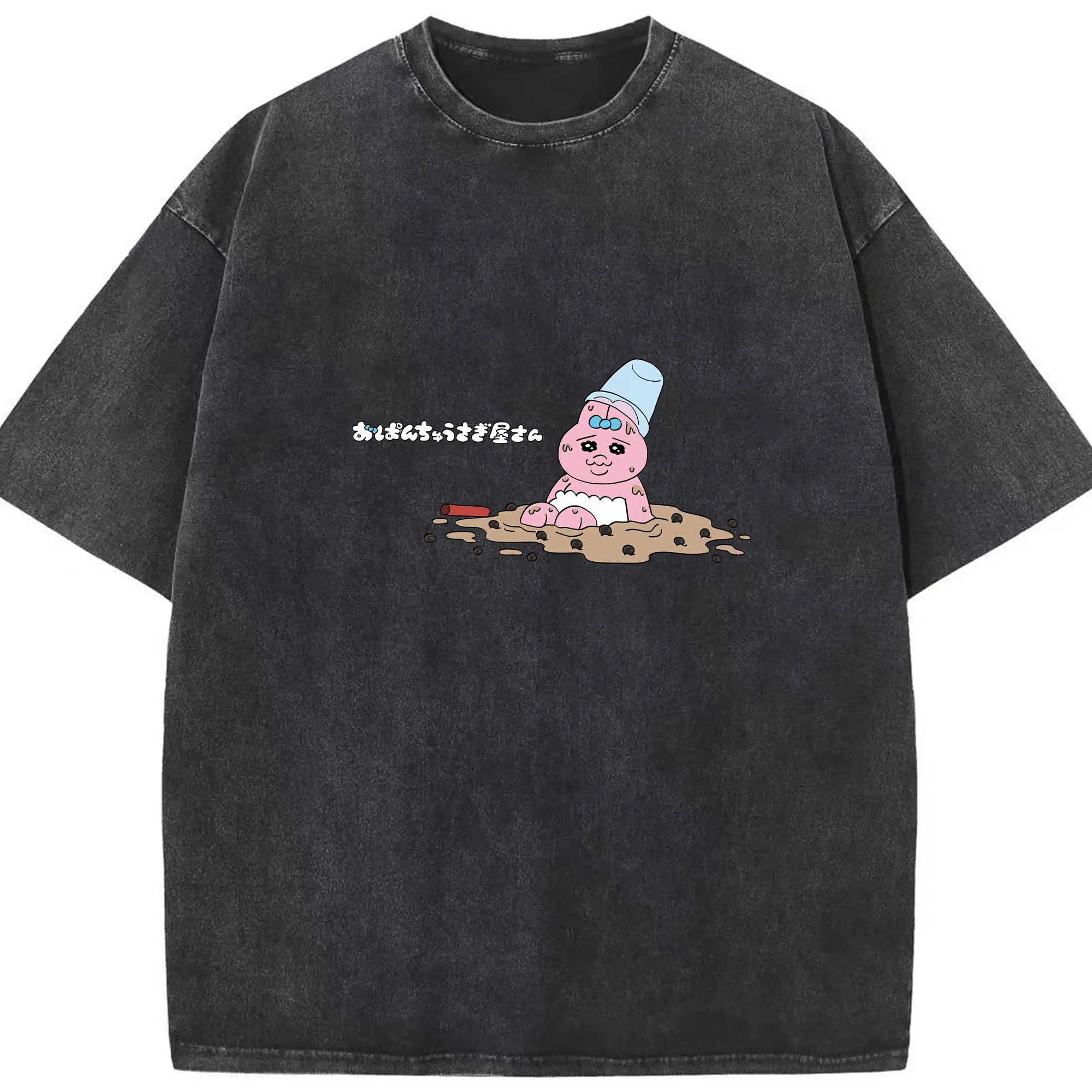 おぱんちゅうさぎ グッズ おぱんちゅうさぎ - 綿100％ ヴィンテージ風 半袖Tシャツ ・ フロントプリント ・ 柔らか肌触り ・ 通気性 快適 ・ スポーツ カジュアル 外出用