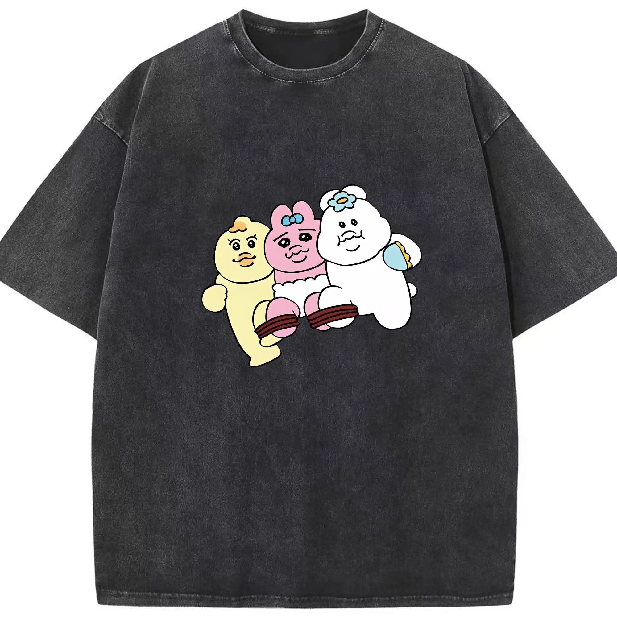 おぱんちゅうさぎ グッズ おぱんちゅうさぎ - 綿100％ ヴィンテージ風 半袖Tシャツ ・ フロントプリント ・ 柔らか肌触り ・ 通気性 快適 ・ スポーツ カジュアル 外出用