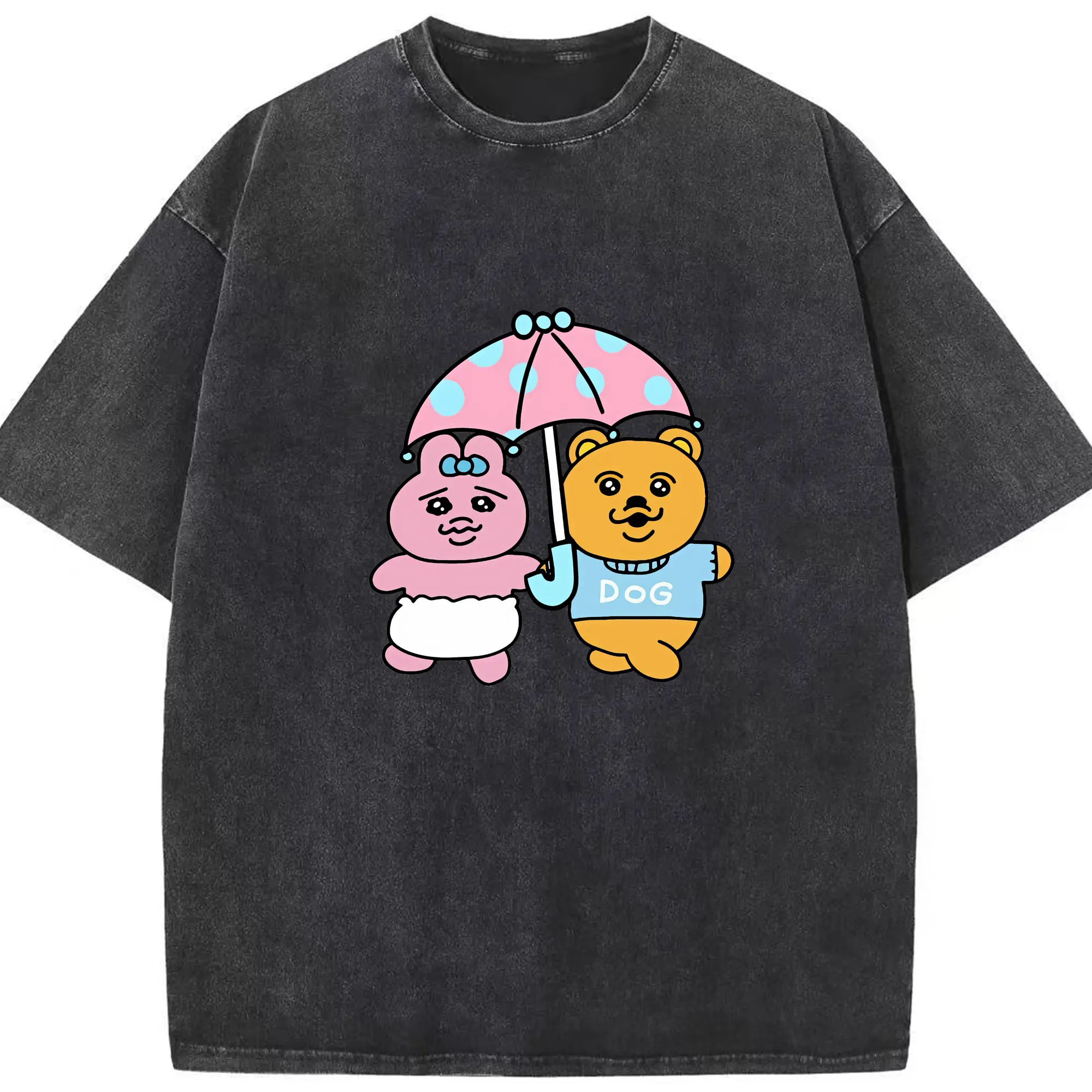 おぱんちゅうさぎ グッズ おぱんちゅうさぎ - 綿100％ ヴィンテージ風 半袖Tシャツ ・ フロントプリント ・ 柔らか肌触り ・ 通気性 快適 ・ スポーツ カジュアル 外出用