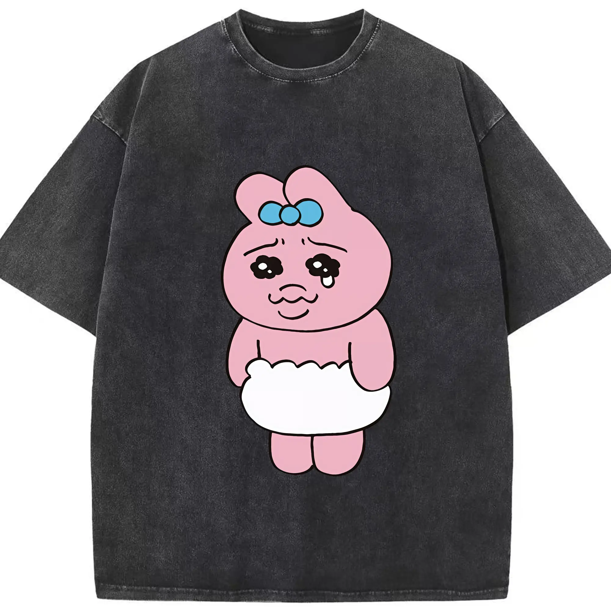 おぱんちゅうさぎ グッズ おぱんちゅうさぎ - 綿100％ ヴィンテージ風 半袖Tシャツ ・ フロントプリント ・ 柔らか肌触り ・ 通気性 快適 ・ スポーツ カジュアル 外出用