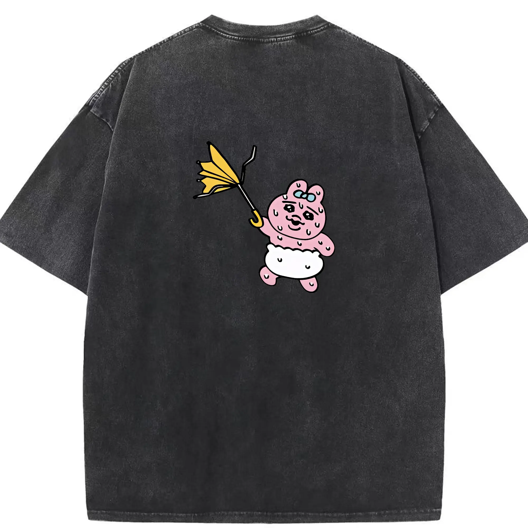 おぱんちゅうさぎ グッズ おぱんちゅうさぎ - 綿100％ ヴィンテージ風 半袖Tシャツ ・ 背面プリント ・ 柔らか肌触り ・ 通気性 快適 ・ スポーツ カジュアル 外出用