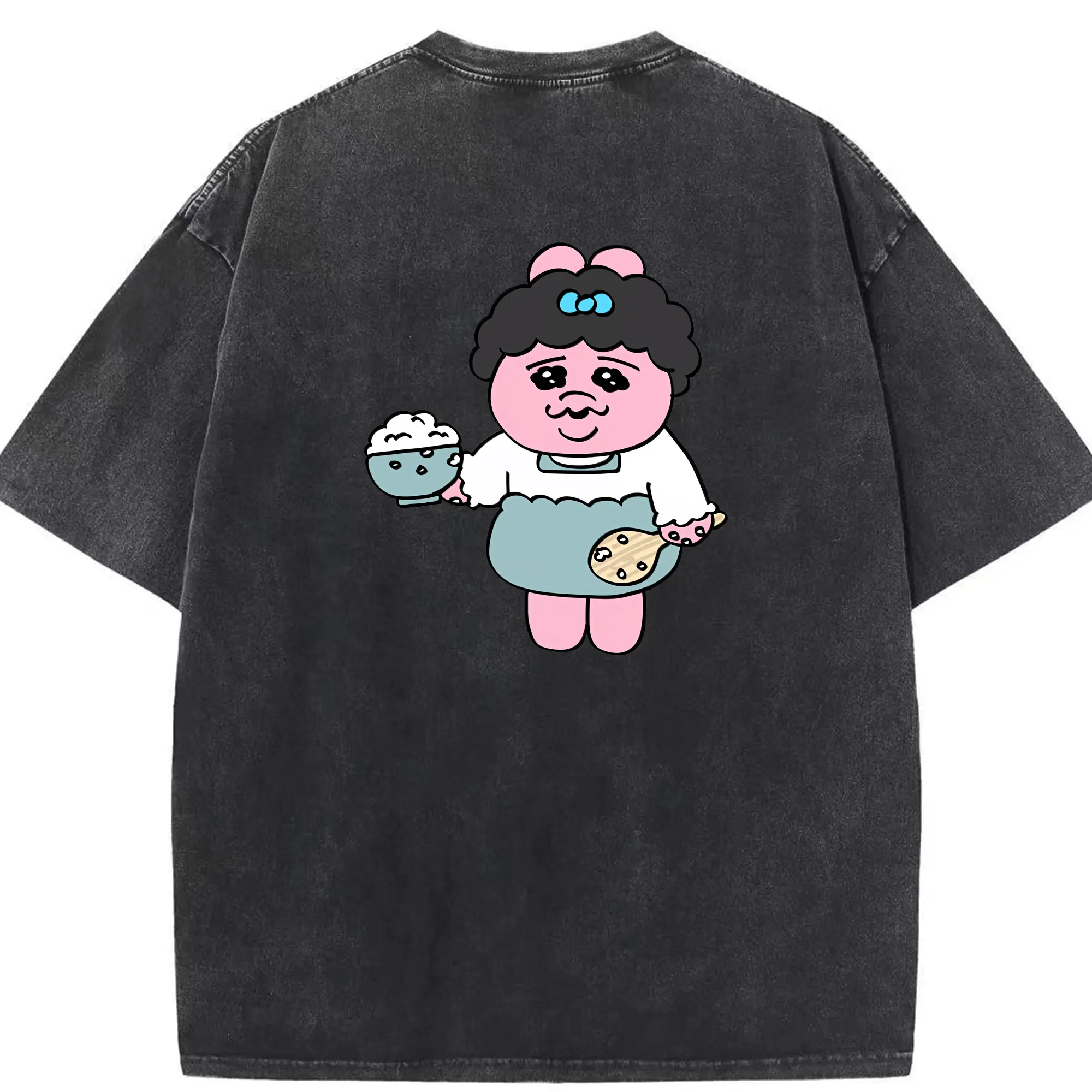 おぱんちゅうさぎ グッズ おぱんちゅうさぎ - 綿100％ ヴィンテージ風 半袖Tシャツ ・ 背面プリント ・ 柔らか肌触り ・ 通気性 快適 ・ スポーツ カジュアル 外出用